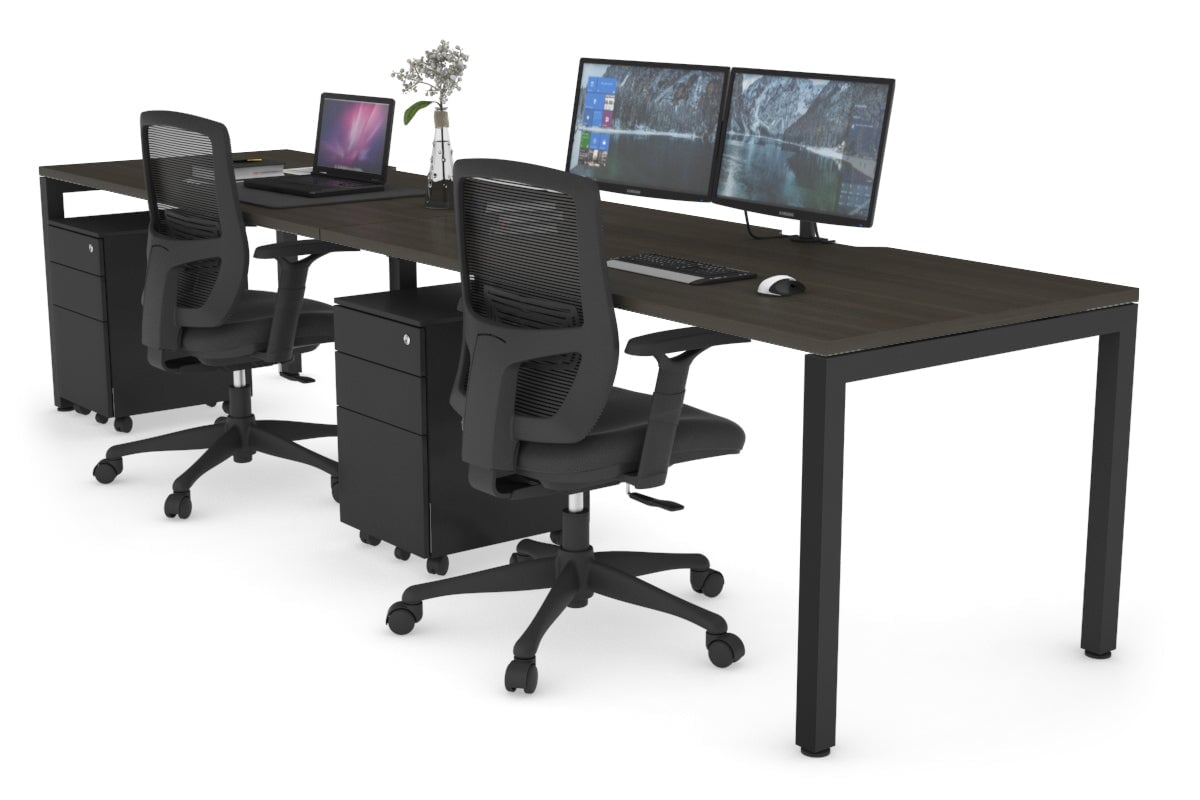 Quadro Square Legs 2 Person Office Workstation - 1800L x 800W with Cable Management - Perfect for Shared Workspaces & Collaborative Office Environments