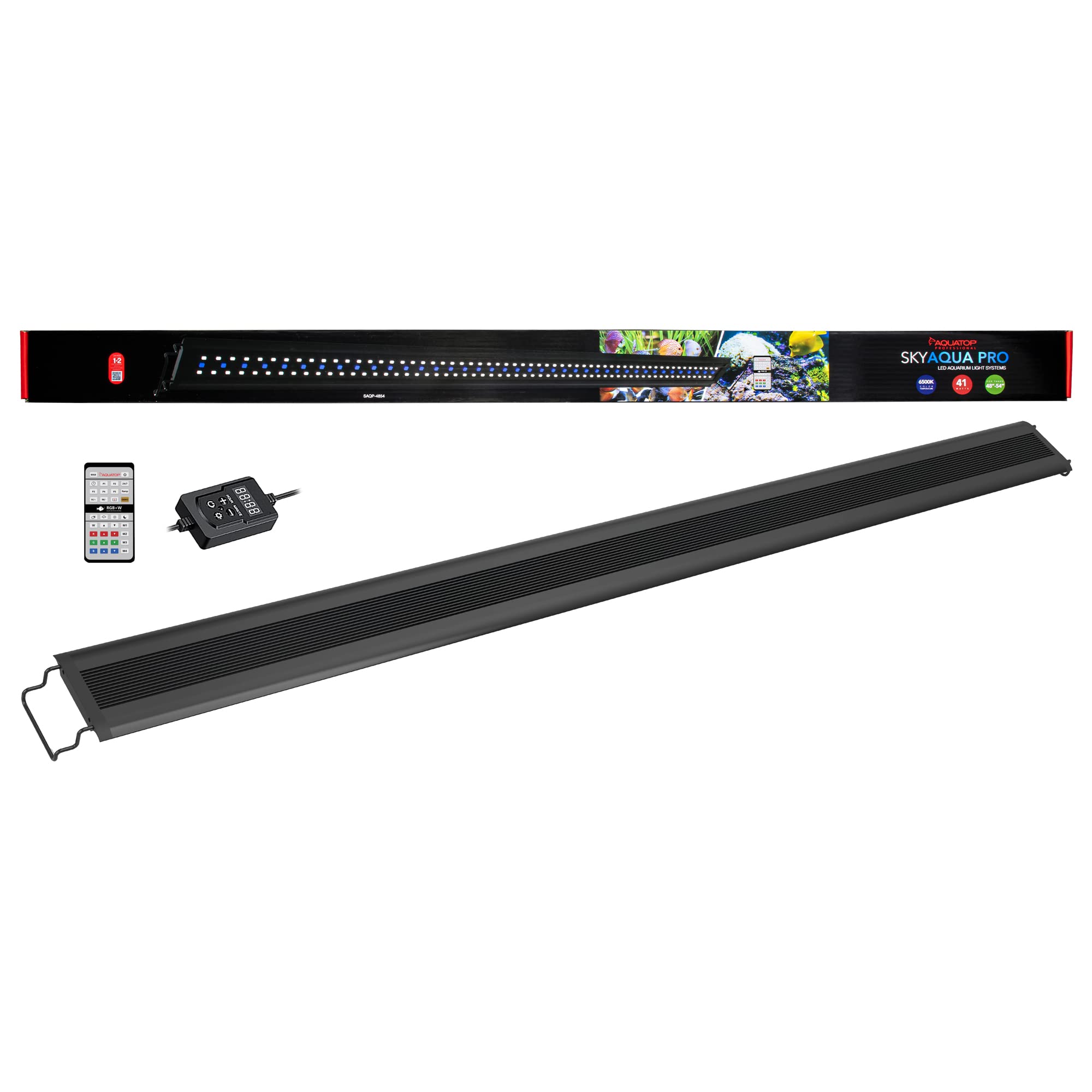 Aquatop SkyAqua Pro LED Aquarium Light 48-54 Inch, 6500K Full Spectrum with Remote - Fish Tank Lighting for Freshwater & Saltwater Aquariums, UL/CSA Certified, Natural Sunlight Effect - Perfect for Coral Growth and Planted Tanks
