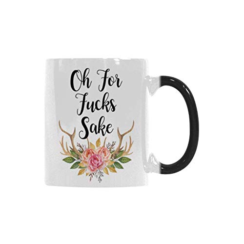 11oz Color Changing Ceramic Mug - Heat Reveal Funny 'Oh For F**k's Sake' Design - Perfect Coffee Cup & Office Tea Mug for Gifts, Home & Workplace Use