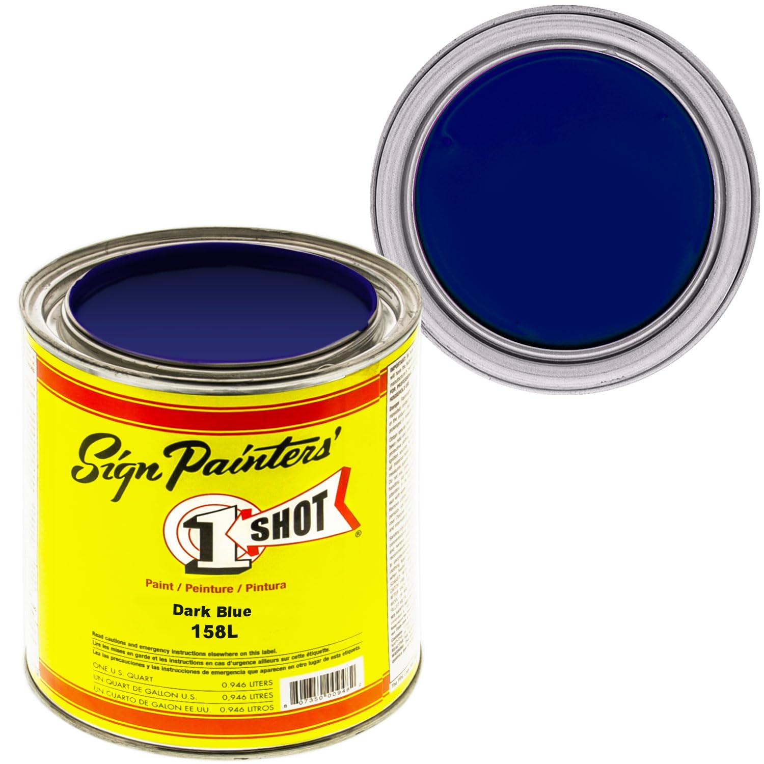 1 Shot Dark Blue Pinstriping Enamel Paint - 1 Quart for Automotive Lettering, Sign Painting & Custom Art Projects