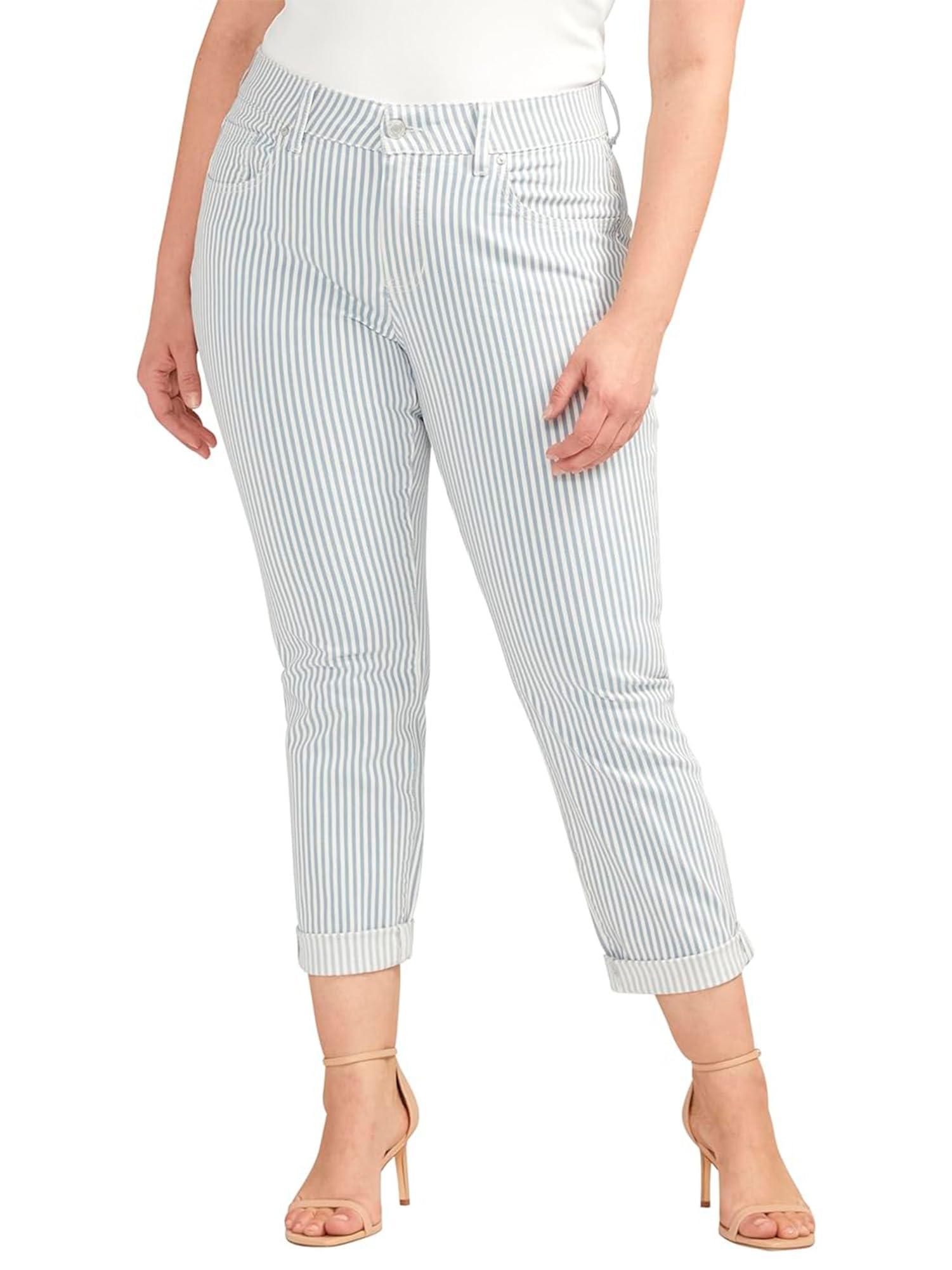 JAG Women's Plus Size Carter Mid Rise Girlfriend Jeans - Legacy | Comfortable Stretch Denim for Curvy Figures | Perfect for Casual Outings, Work & Weekend Wear