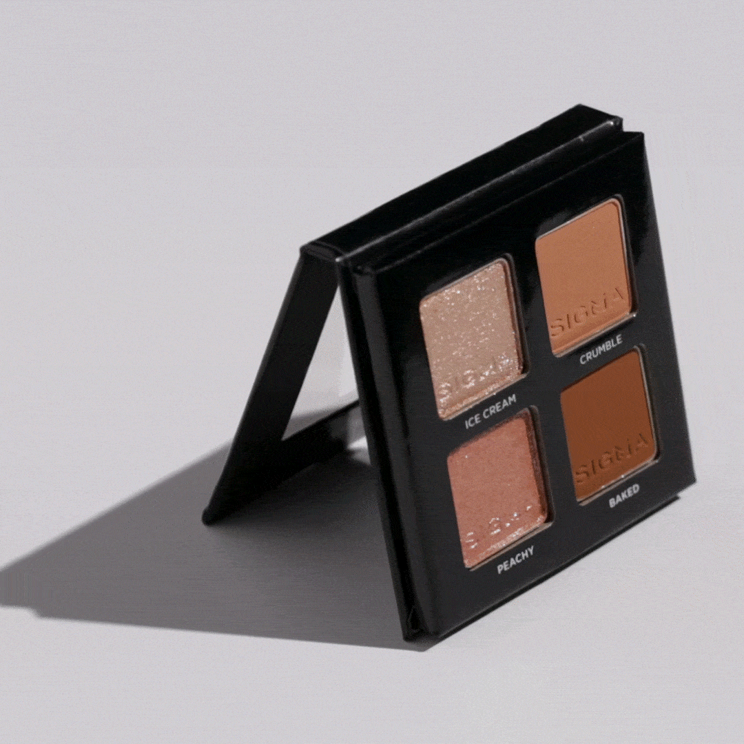 Peach Pie Eyeshadow Palette - 4 Matte & Shimmer Neutral Shades for Everyday Makeup | Perfect for Daytime, Office & Natural Looks
