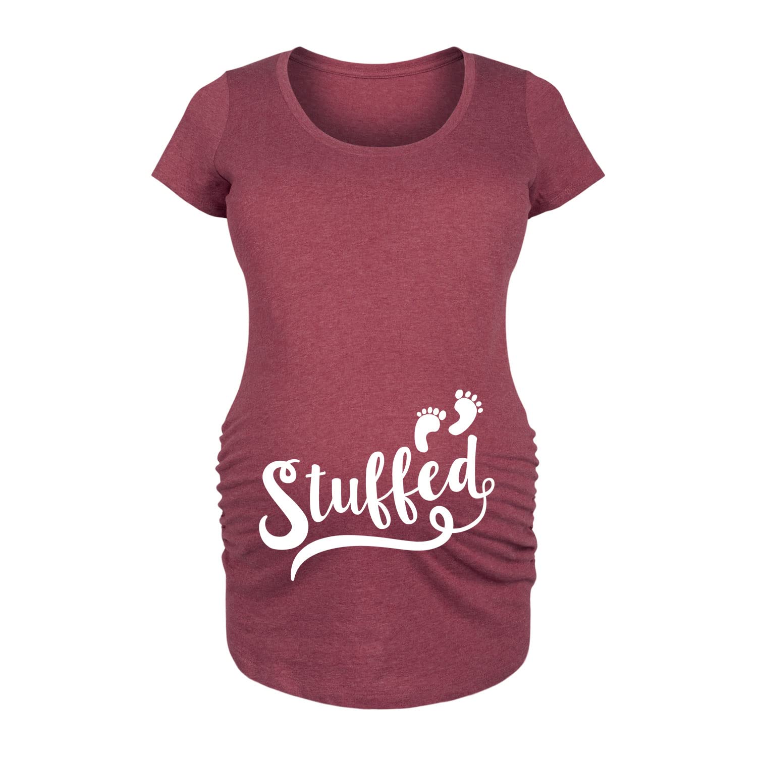 Thankful & Blessed Thanksgiving Maternity Scoop Neck T-Shirt - Soft Cotton Pregnancy Tee for Holiday Family Gatherings & Photos