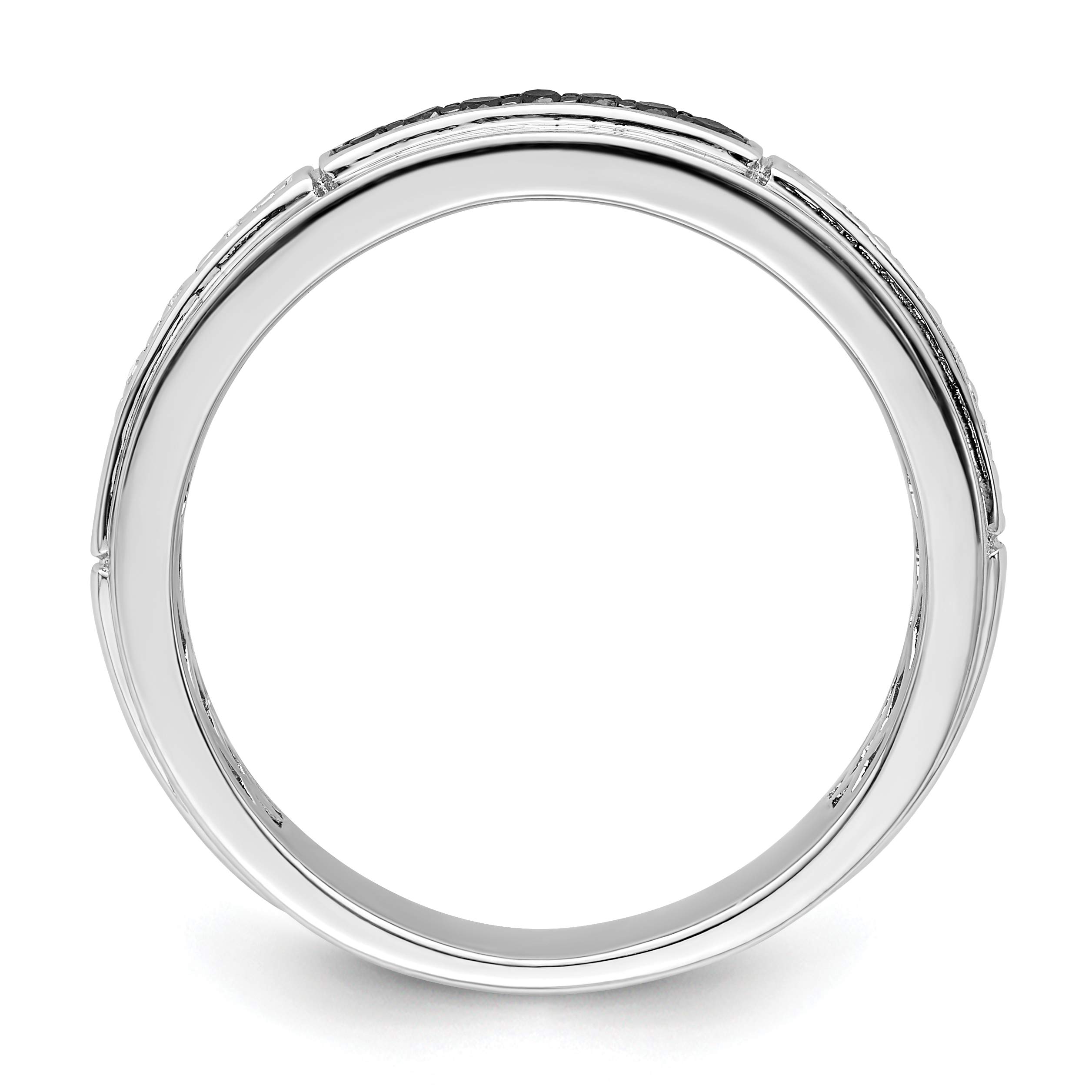 925 Sterling Silver Men's Ring with White & Black Diamonds | Elegant Wedding Band, Anniversary Gift for Him, Engagement Ring, Promise Ring | IceCarats
