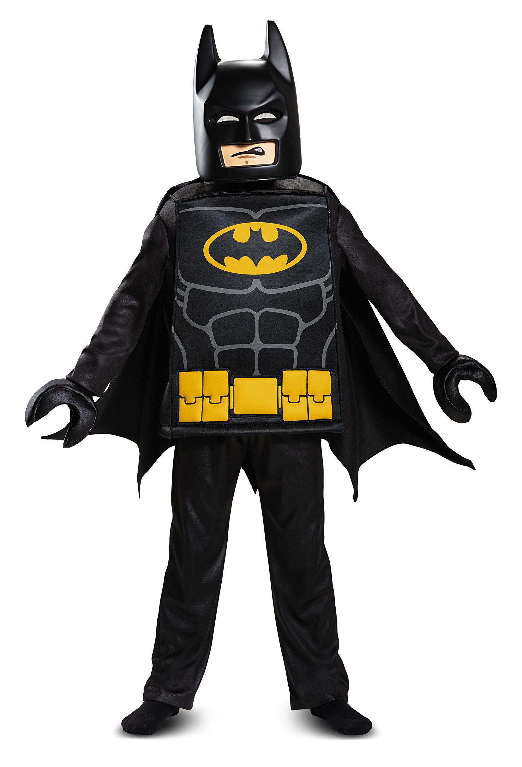 Batman Lego Movie Deluxe Costume for Kids - Black Small Size (4-6 Years) | Superhero Dress Up & Halloween Cosplay Outfit