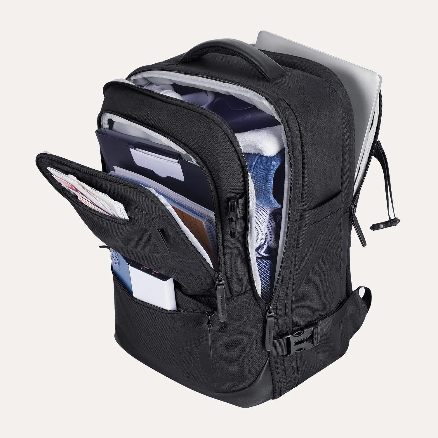 Falco 40L Expandable Airline Approved Carry On Travel Backpack - Waterproof Laptop Backpack for Business Travel, Weekend Trips & Commuting
