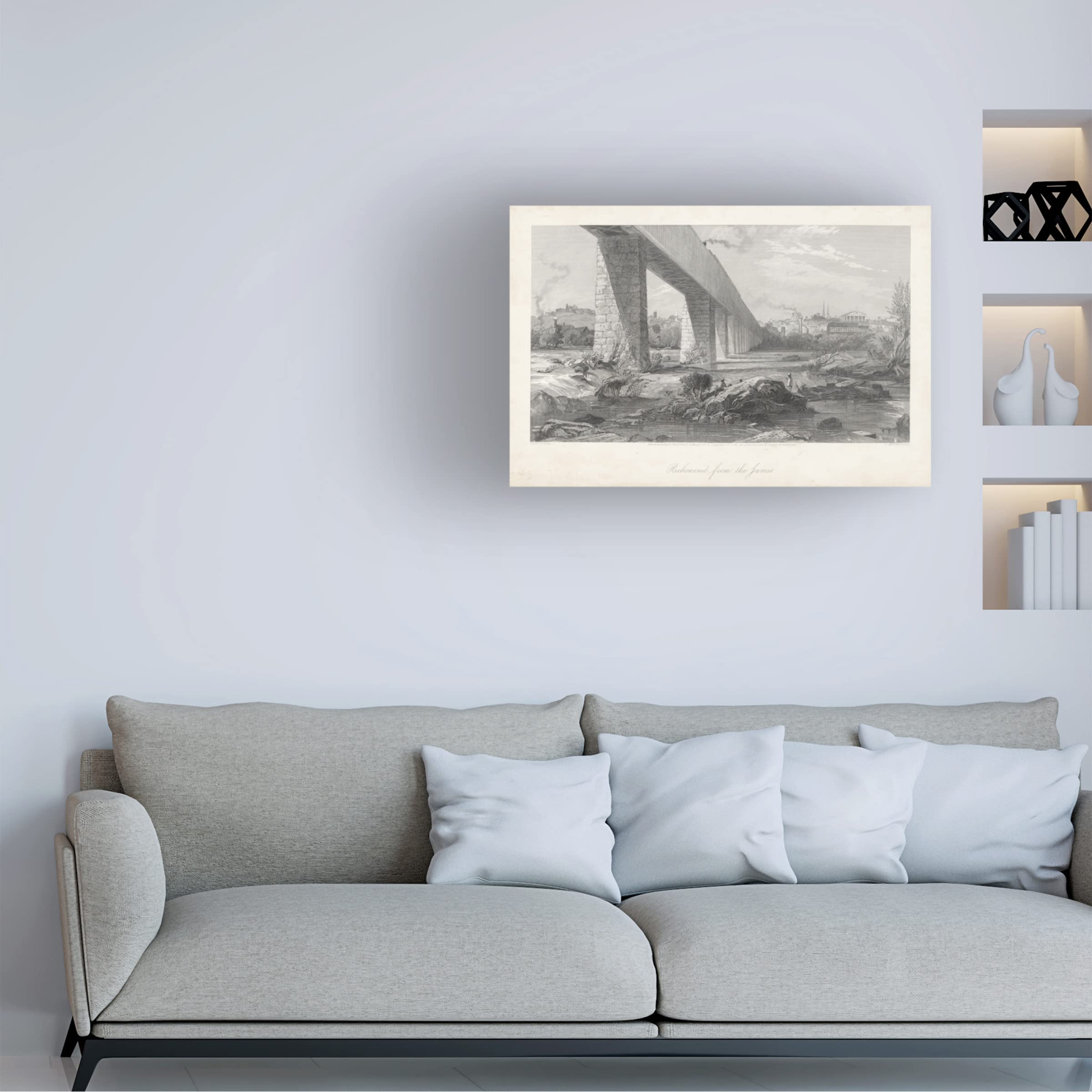 Trademark Fine Art 'Richmond From The James' Canvas Wall Art by William Cullen Bryant - Perfect for Living Room, Bedroom & Office Decor