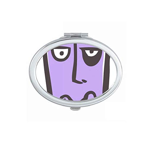 DIYthinker Smiling Abstract Face Sketch Mirror - Portable Foldable Double-Sided Makeup Mirror for Travel, Home Vanity & Handbag (Black/White Design)