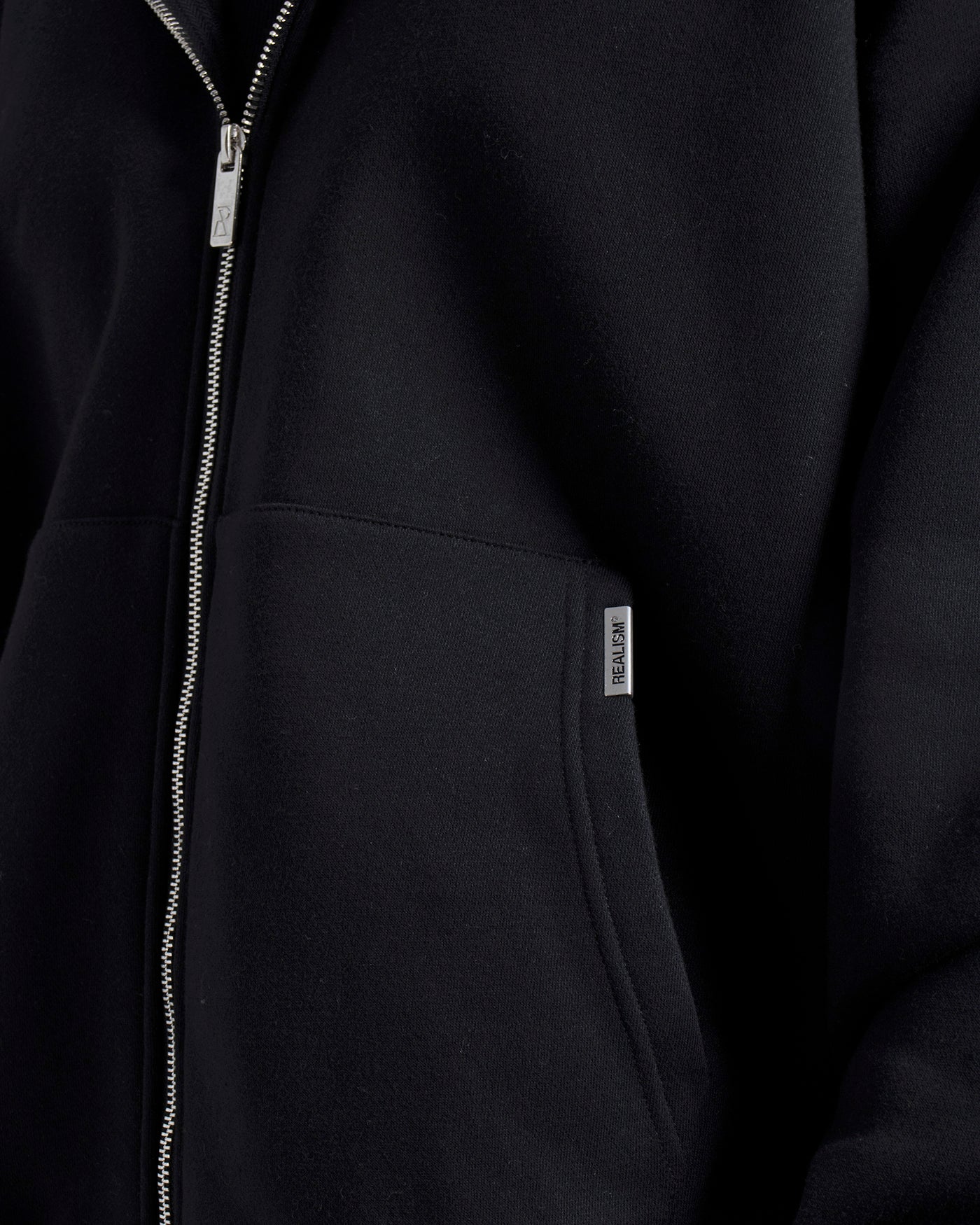 SSS Realism Radiant Zip Hoodie for Men & Women - Black Pullover Jacket for Casual Wear, Gym & Outdoor Activities
