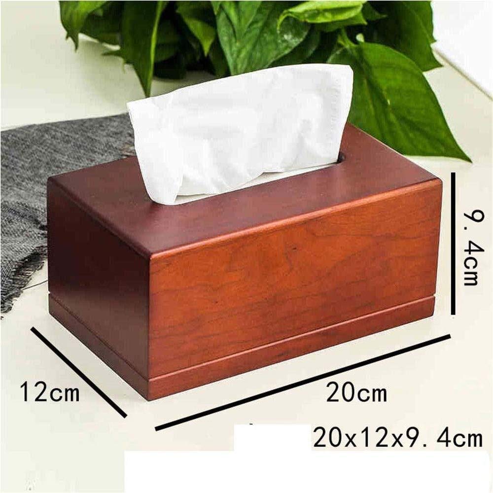 Nordic Style Cherry Wood Tissue Box Cover - Rectangular Paper Towel Holder Tray for Home Decor (20x12x9.4cm, Coffee Brown) | Perfect for Living Room, Bedroom & Bathroom Organization