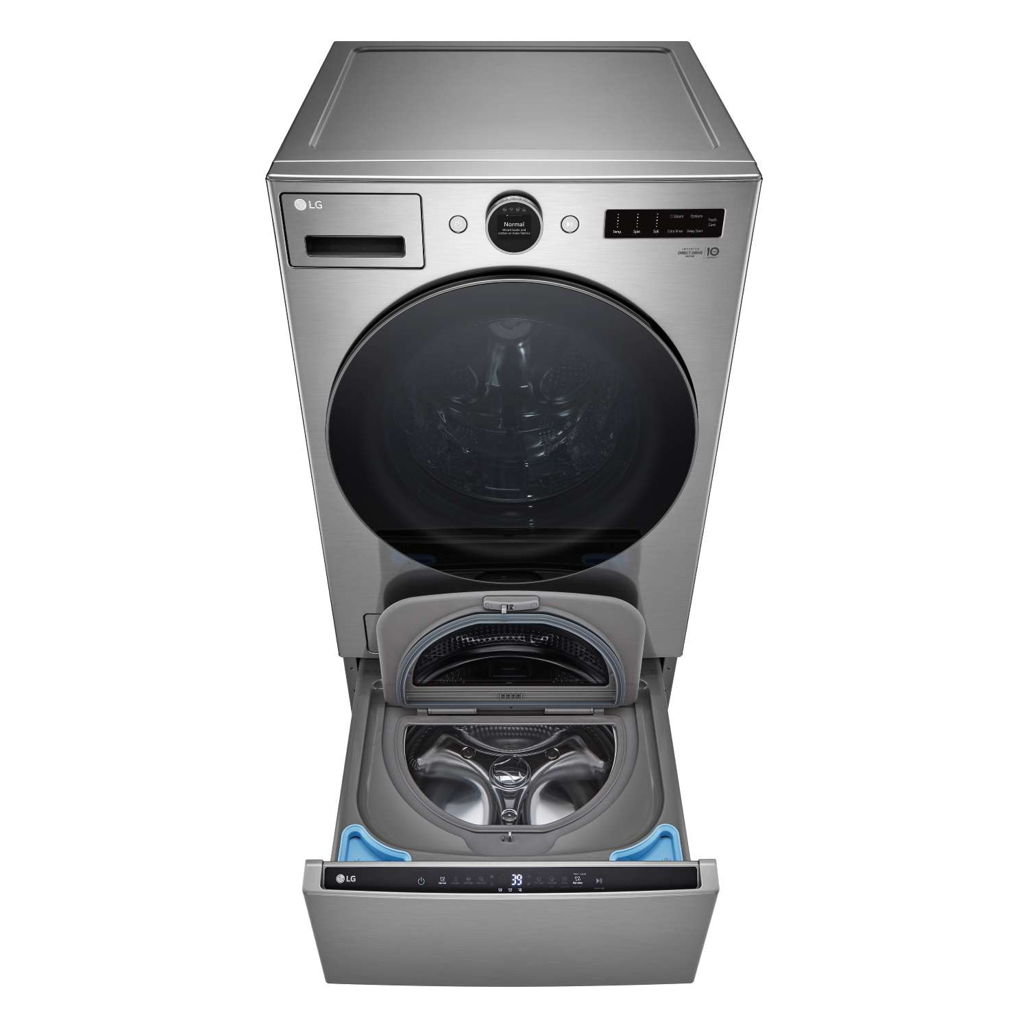 LG WM5500HVA 5.2 cu. ft. Smart Front Load Washer with AI DD™ Technology, LCD Control Knob & Graphite Steel Finish - Perfect for Large Families, Energy-Efficient Laundry Room Upgrade