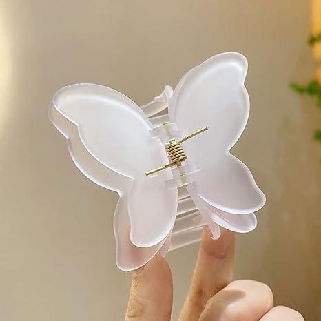 SUKAINA TRENDS Korean Matte Butterfly Hair Claw Clip Set - 3pcs Women's Hair Accessories for Girls & Teens - Perfect for School, Work, Parties & Everyday Styling