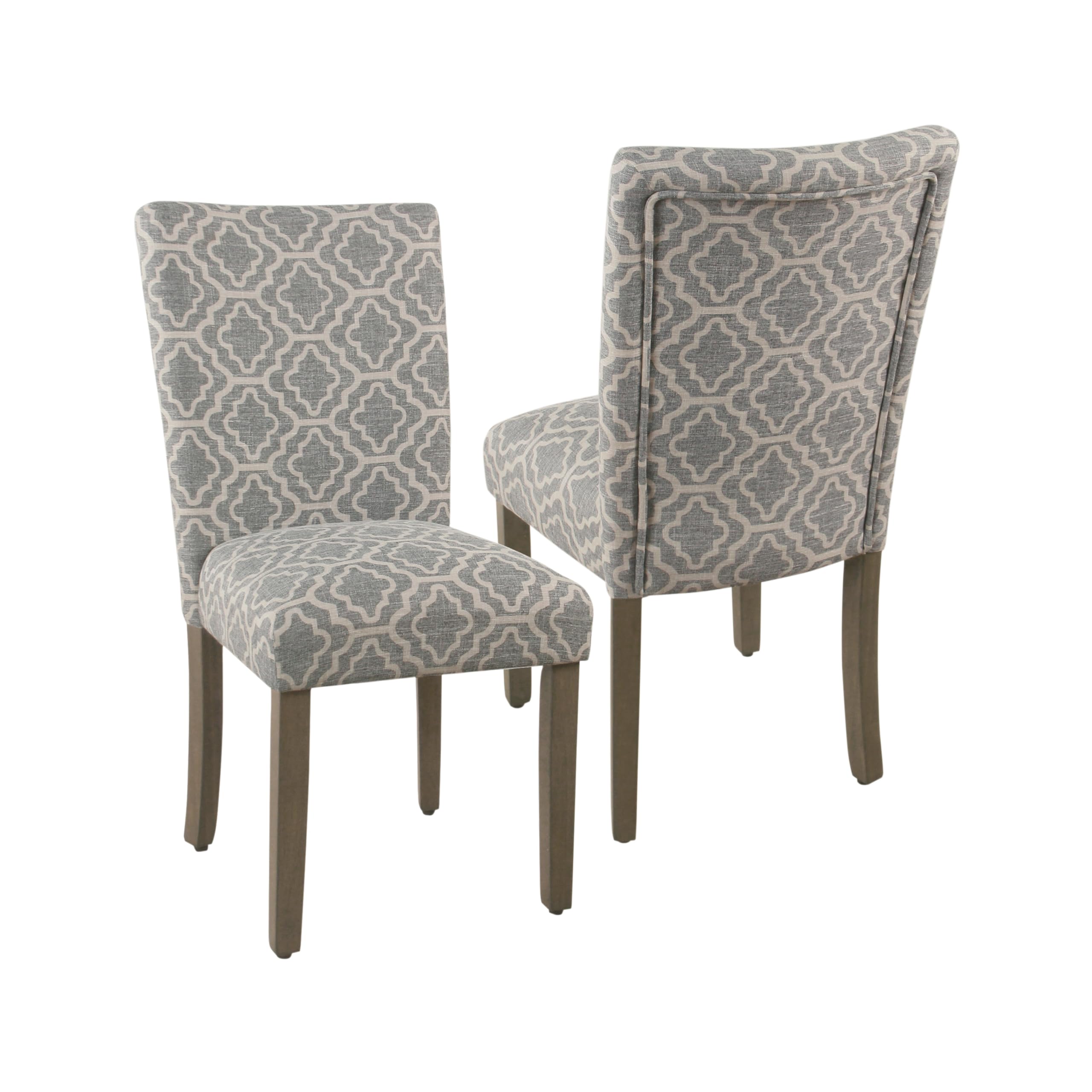 HomePop Parsons Classic Upholstered Dining Chairs Set of 2, Gray - Modern Accent Chairs for Kitchen, Dining Room & Home Office Decor