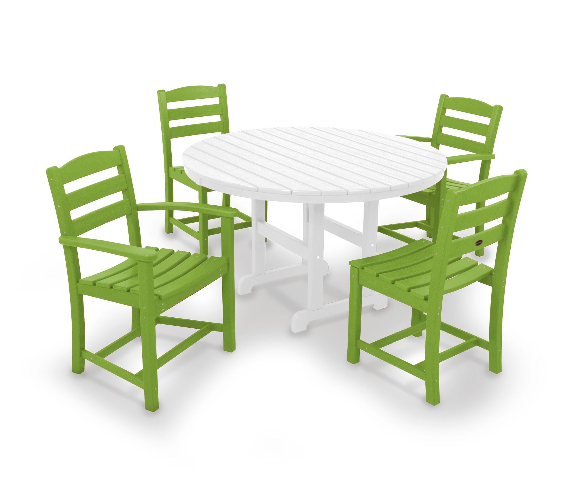 POLYWOOD La Casa Café 5-Piece Outdoor Dining Set - Patio Furniture for Backyard, Garden & Poolside - Weather-Resistant Wicker & Aluminum Frame