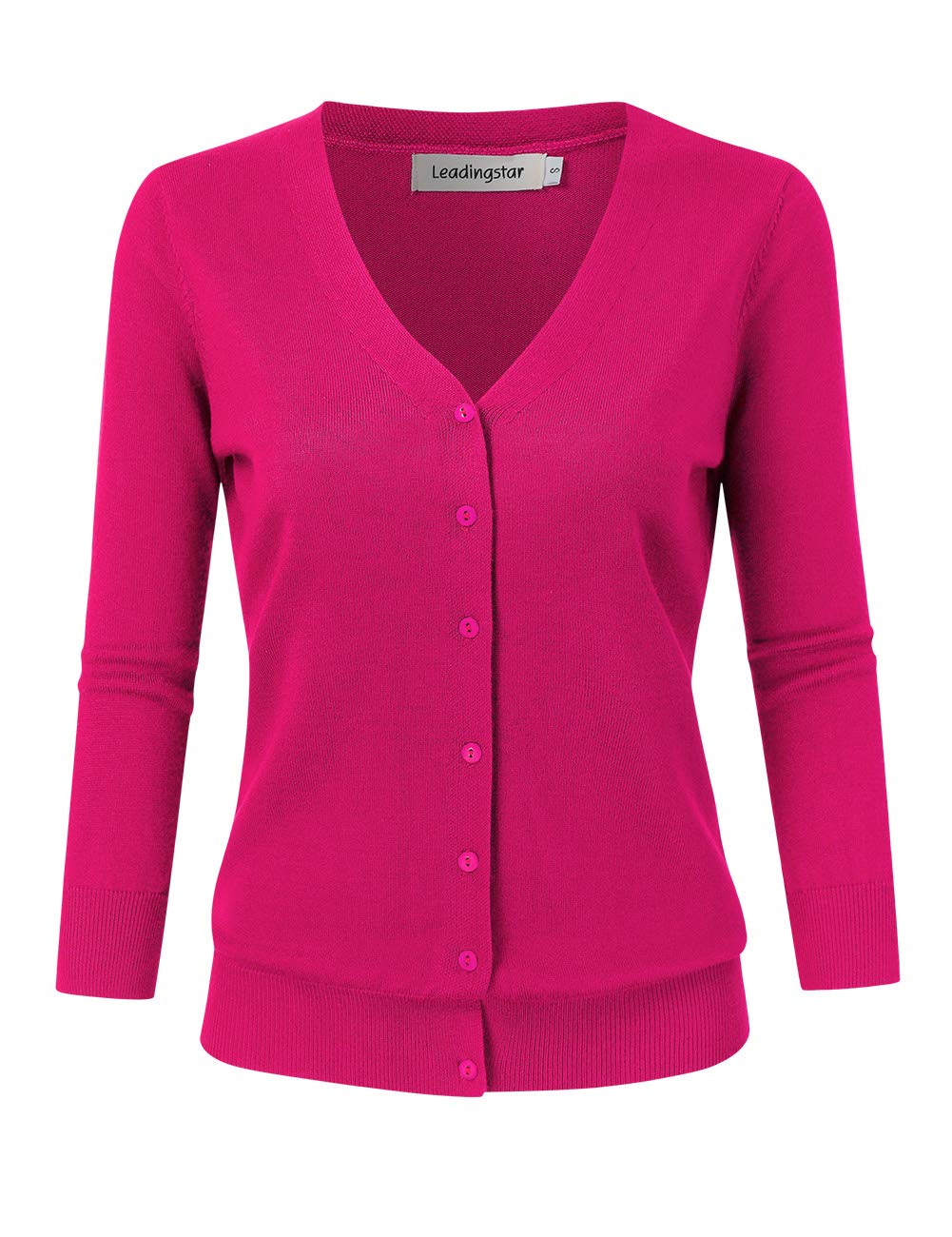 Women's 3/4 Sleeve Button Down Sweater Cardigan - Soft Knit Open Front Long Cardigan for Women - Perfect for Office, Casual Outfits & Fall Layering