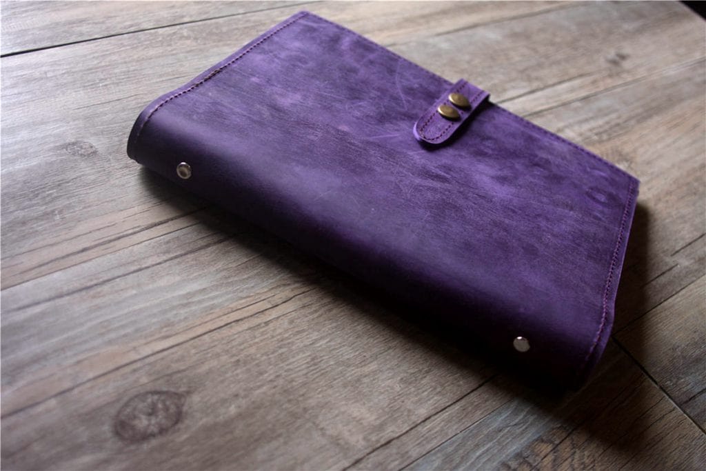 Personalized Engraved Purple Leather Travel Organizer Wallet - Perfect for Passport, Tickets & Credit Cards | Ideal for Business Trips & Vacations