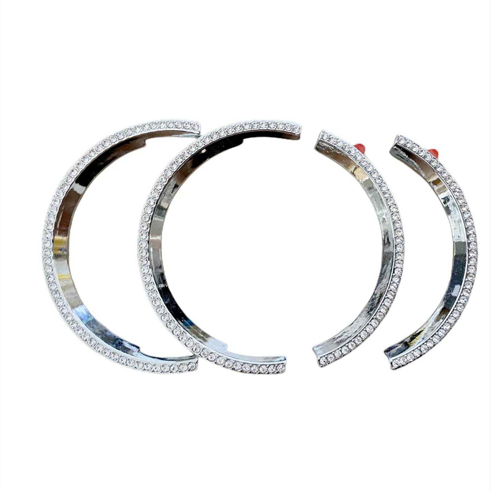 Mini Cooper Interior Accessories - Silver Inside Handle Rings (4pcs) | Stylish Car Bling for Women | Perfect for Customizing & Protecting Your Mini Cooper's Interior