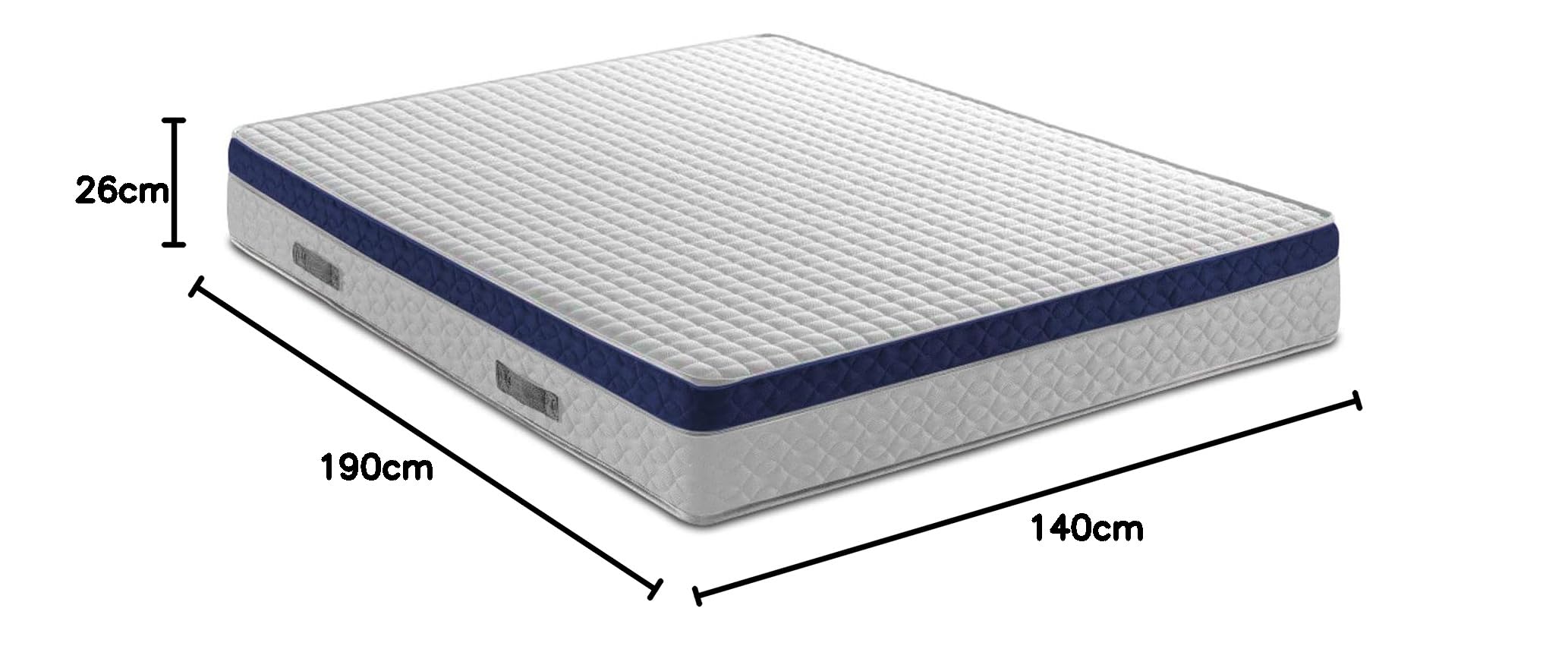 Baldiflex Memory Foam Mattress - 5cm Thick Queen Size Viscoelastic Mattress with Full Air Band, 9-Zone Support, Removable & Washable Cover (140x190x26cm) for Bedroom, Guest Room, or RV