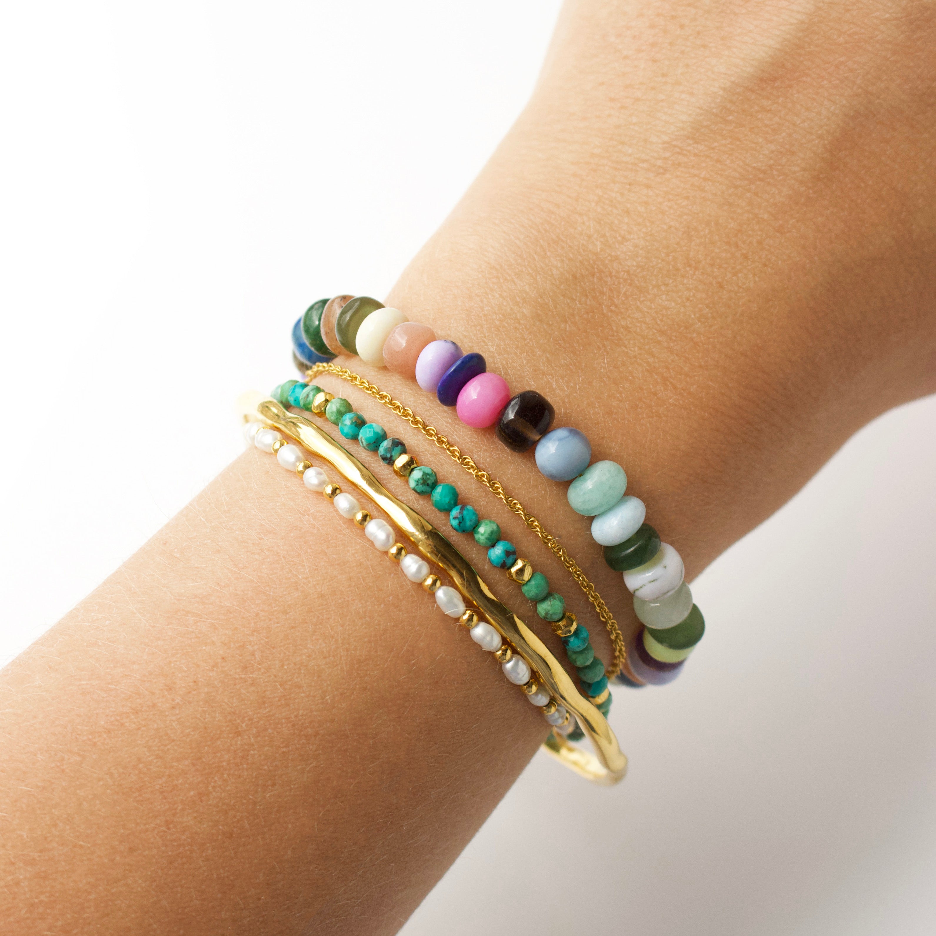 Multi Agate Beaded Bracelet for Women - Natural Stone Healing Jewelry for Stress Relief & Positive Energy - Perfect for Yoga, Meditation & Everyday Wear