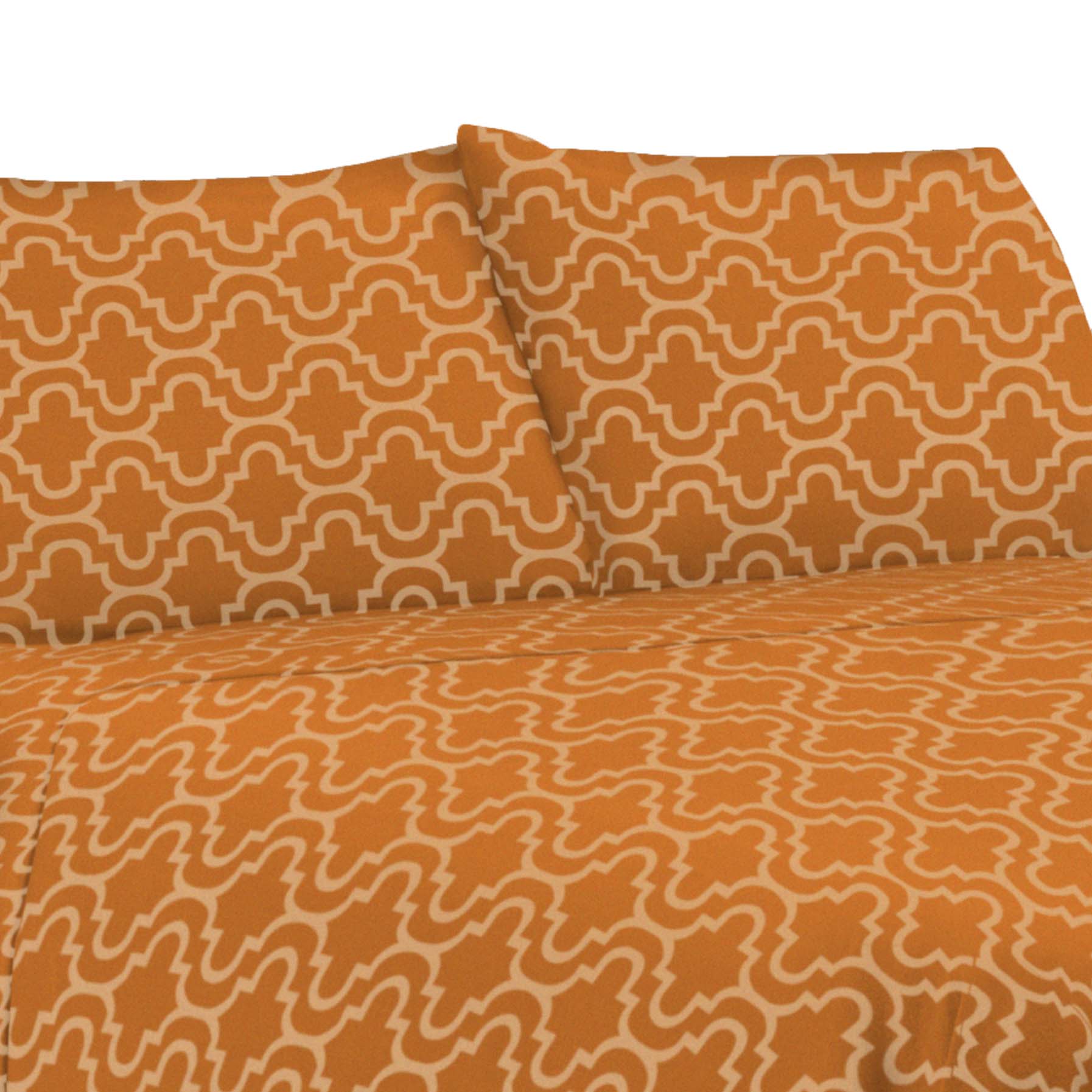 Soft Cotton Flannel Trellis Pattern Deep Pocket Sheet Set - Queen Size, 4-Piece Bedding Set for Cozy Winter Nights & Cold Weather Comfort