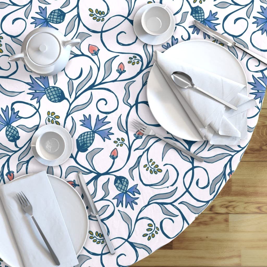Custom Printed Cotton Sateen Tablecloth 90