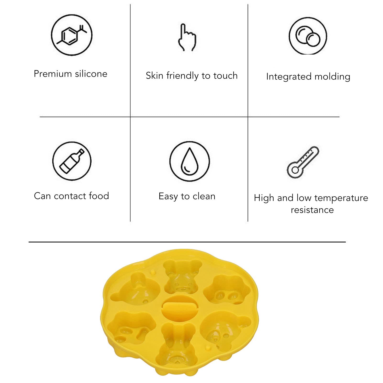Mini Popsicle Maker with Cute Animal Shapes - Non-Stick Food Grade Chocolate & Candy Mold with Lid for Baking, Jello, Gummy, Cake, Pudding - Perfect for Kids' Parties, Summer Treats & DIY Desserts