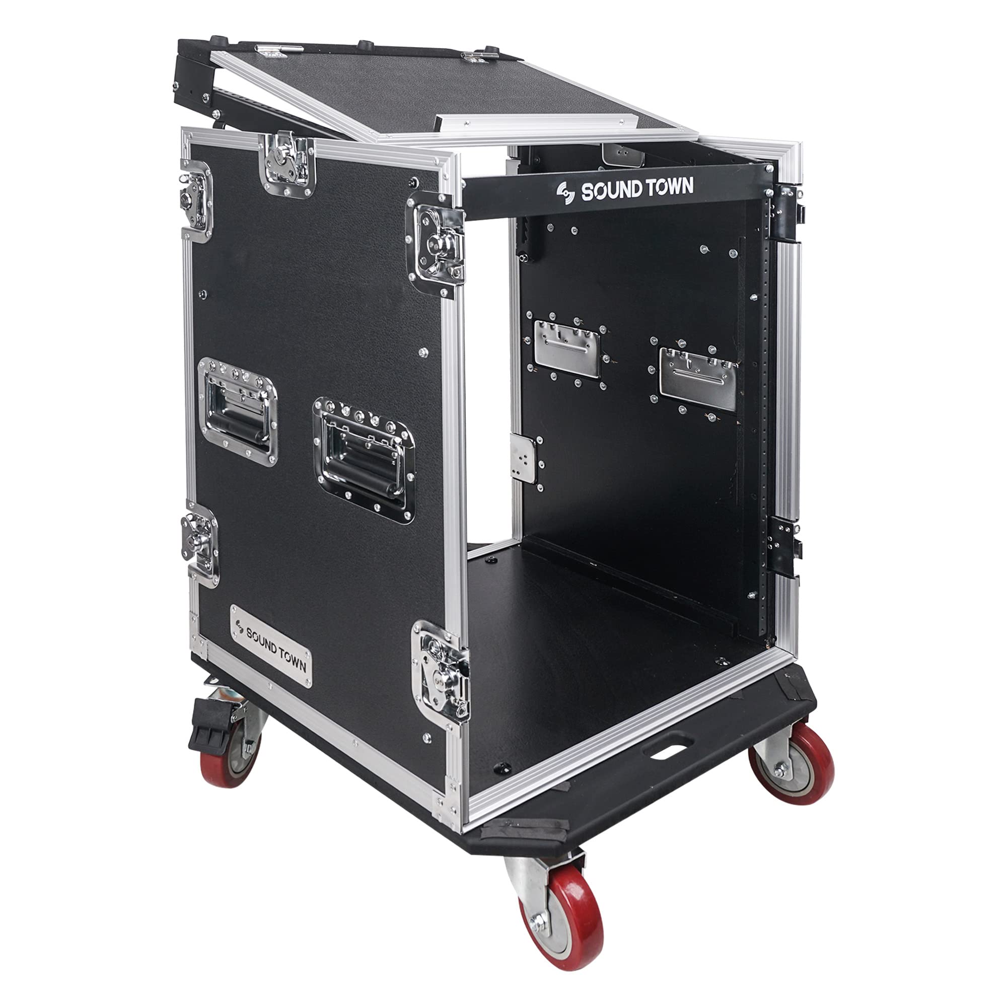 Sound Town Heavy-Duty 14U PA DJ Rack Case - 1/2