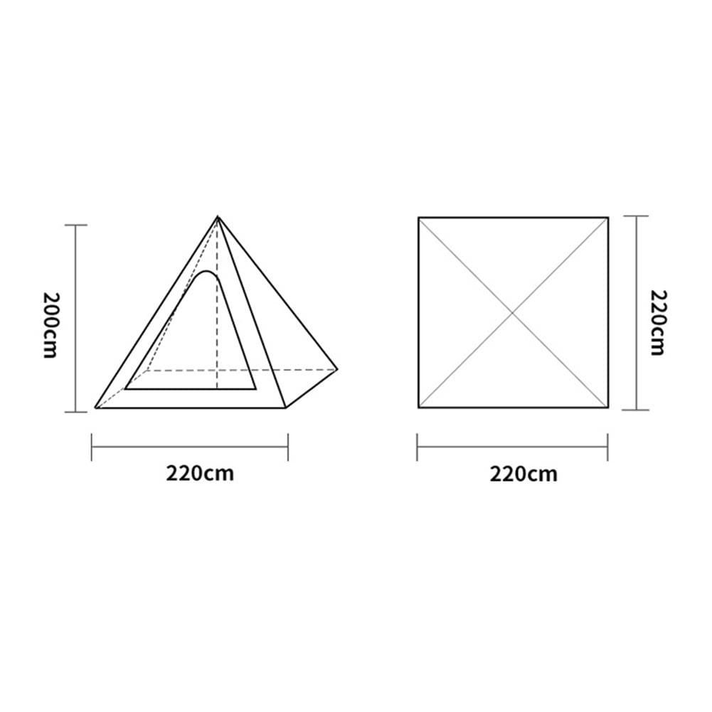 **3-4 Person Pyramid Tent - Cotton Canvas Teepee Tent for Camping, Hiking & Outdoor Adventures | Double Door Design for Easy Access | Perfect for Family Camping & Backpacking Trips**
