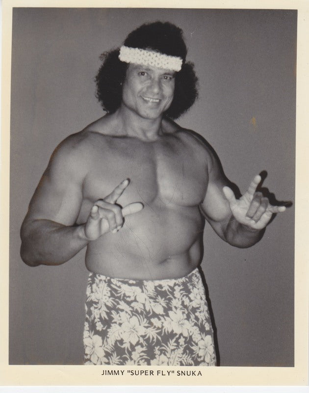 Vintage 1980s AWA Superfly Jimmy Snuka Wrestling Promo Photo - Collectible Memorabilia for Wrestling Fans & Home Decor
