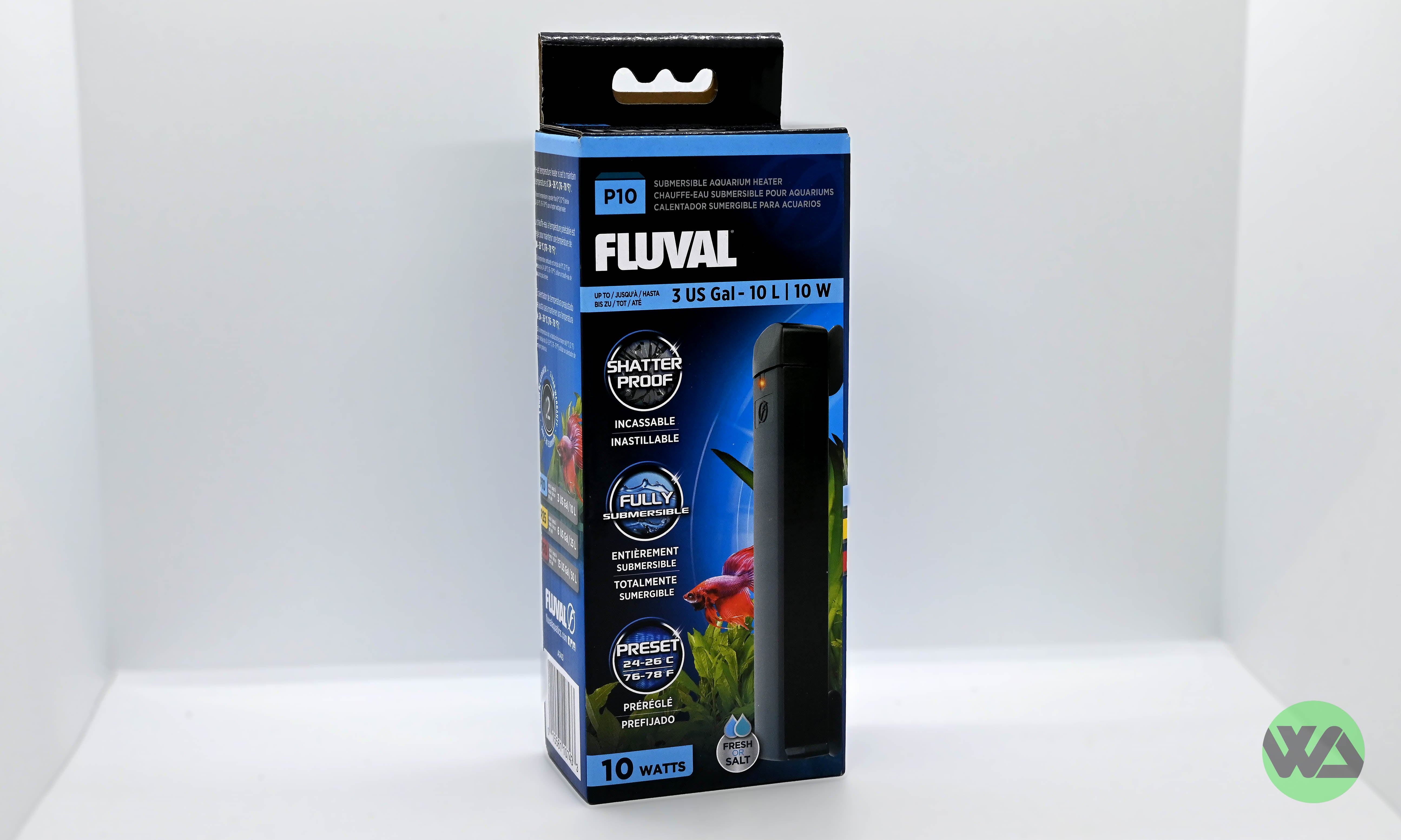 Fluval P Series Aquarium Heater - 10W, 25W, 50W Submersible Fish Tank Heater with Adjustable Thermostat | Perfect for Freshwater & Saltwater Tanks, Tropical Fish & Coral Reef Aquariums