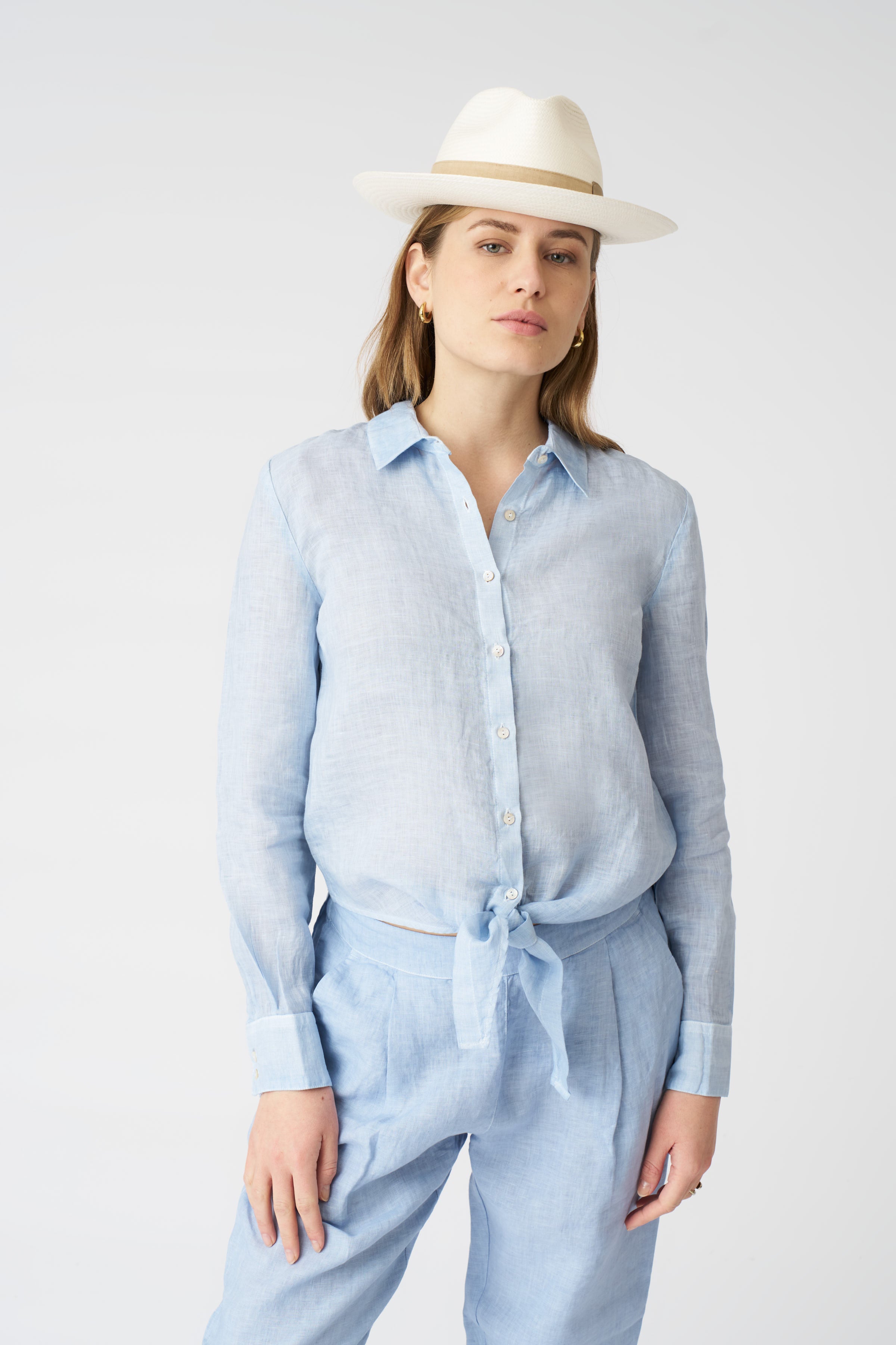 Stylish Tie Front Shirt for Women - Trendy Button Down Blouse for Casual & Office Wear - Perfect for Layering, Work, and Everyday Outfits