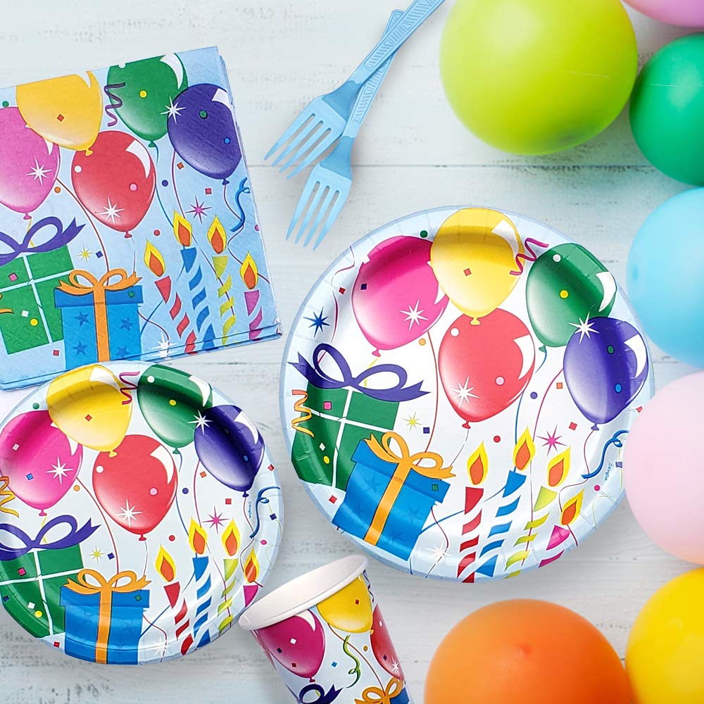 130-Piece Birthday Party Supplies Set for 16 Guests - Includes 9