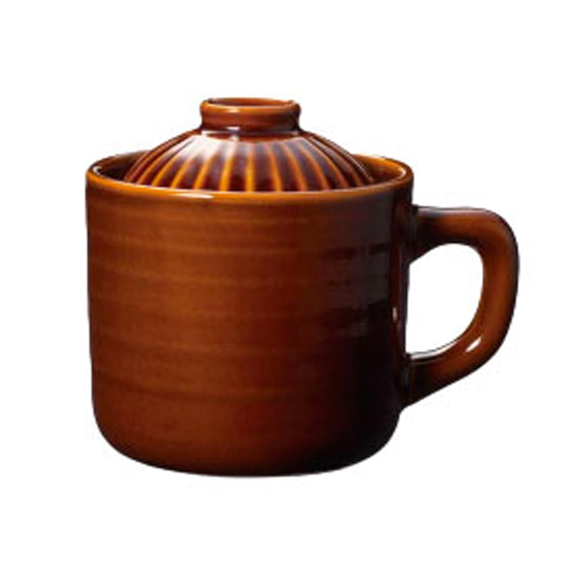 Microwave Rice Cooker Mug - 550ml Donabe Style Rice Cooker for Single Serving, Brown or White - Perfect for Dorm, Office & Quick Meals