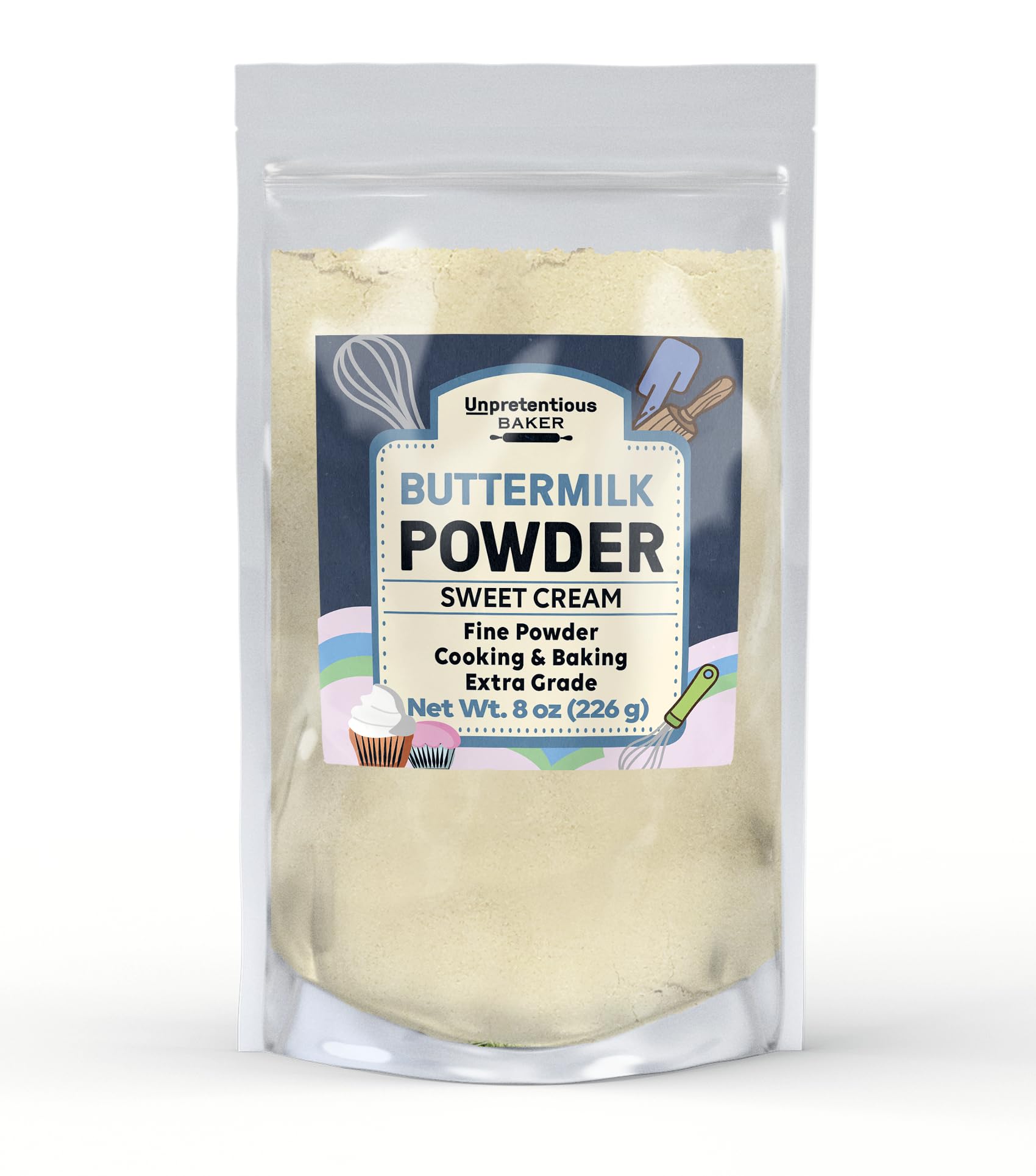 Premium Buttermilk Powder for Baking & Cooking - Sweet Cream, Fine Powder, 8 Ounce - Perfect for Pancakes, Biscuits, and Homemade Ranch Dressing