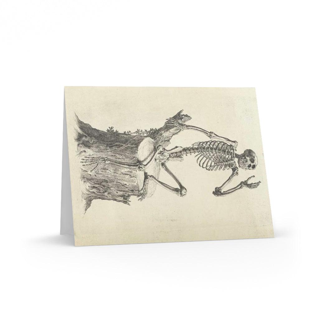 Thoughtful Skeleton Greeting Card Pack - 10 Unique Halloween Cards with Envelopes - Perfect for Spooky Parties, Trick-or-Treat Favors & Gothic Home Decor