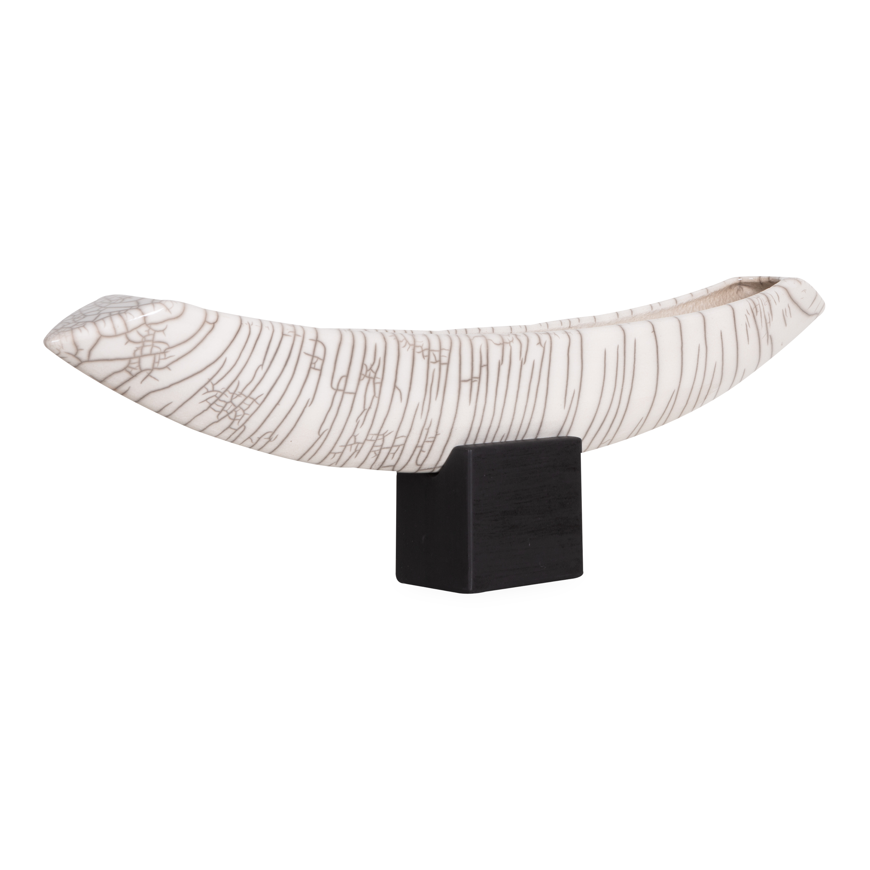 Crackle Carina Curved Trough - Modern Ceramic Bathroom Sink with Unique Crackle Glaze Finish, Perfect for Vanities and Powder Rooms (White, 18 Inch)