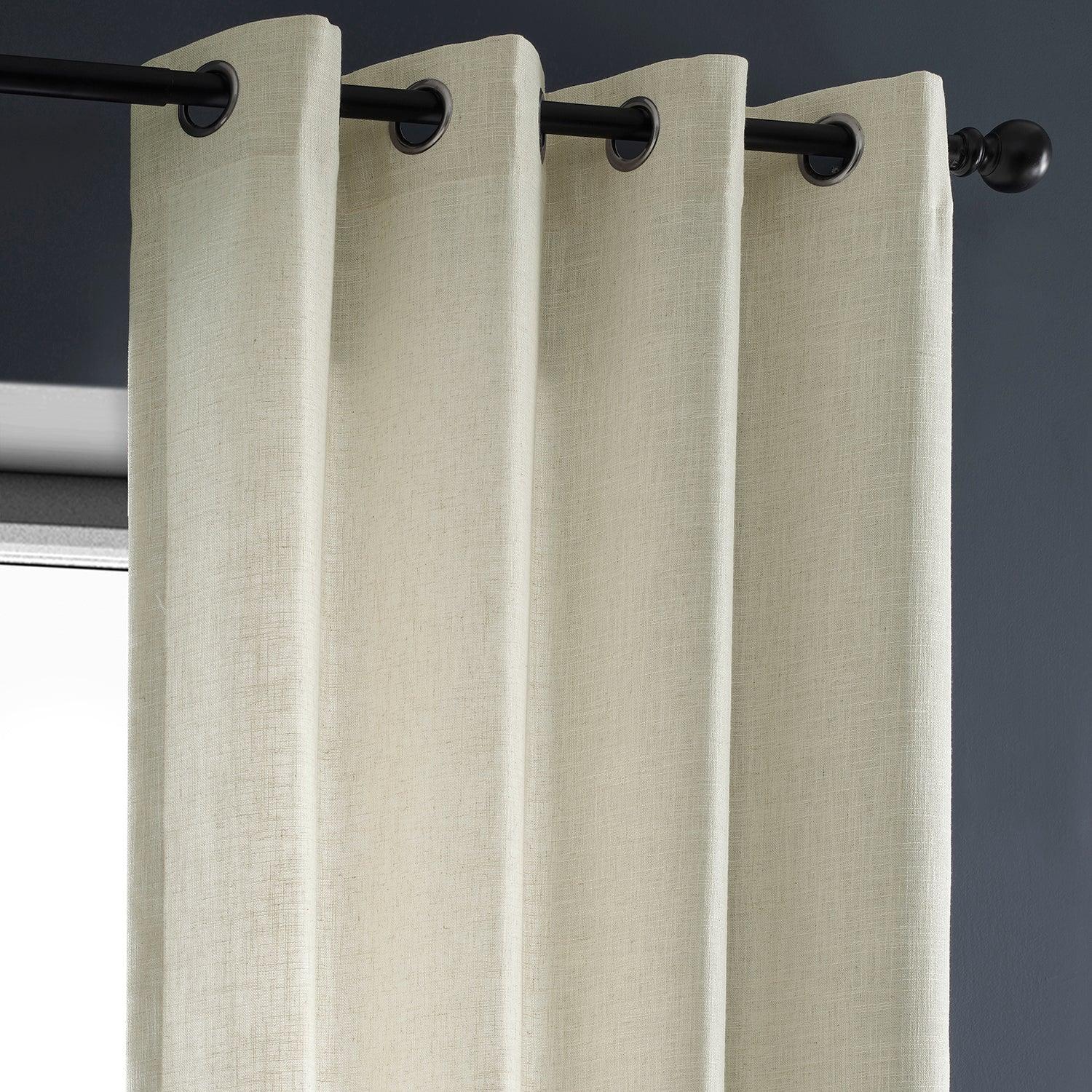 Premium Barley Grommet Blackout Curtains - Heavy Duty Faux Linen Drapes for Living Room, Bedroom & Home Decor - Noise Reducing & Light Blocking Window Treatments