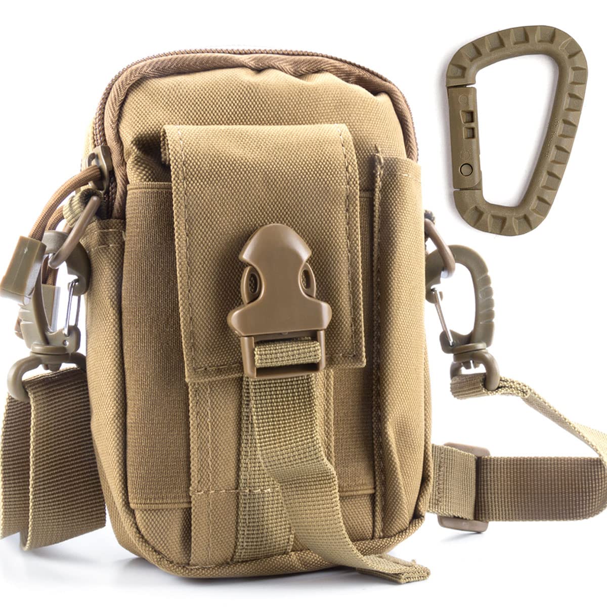 OFONE Small Tactical MOLLE Pouch - Military Waist Pack with Smartphone Holder & Utility Pockets | Durable EDC Belt Bag for Outdoor Hiking, Camping & Tactical Gear Organization