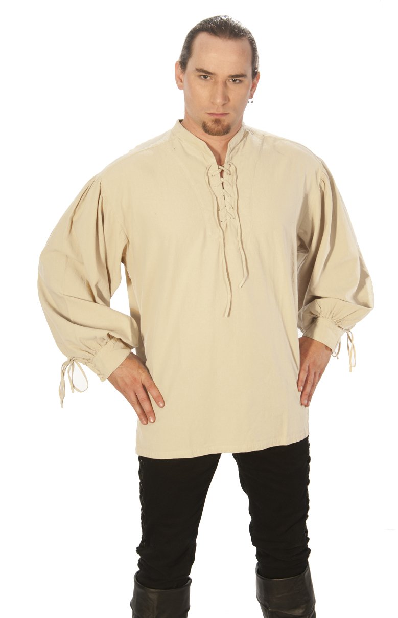 Authentic Pirate Privateer Shirt - 18th Century Historical Costume for Men - Perfect for Renaissance Fairs, Halloween & Pirate Themed Parties