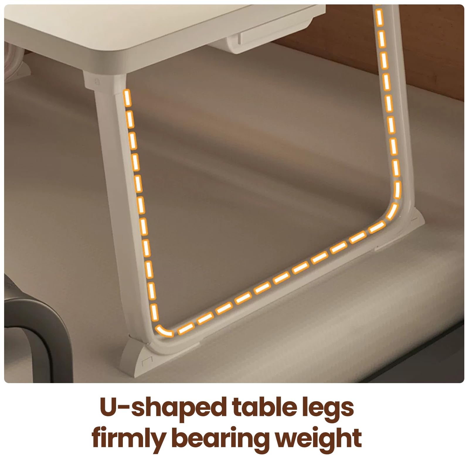 Foldable LED Laptop Desk for Bed with Storage Drawer - Portable Bed Tray Table with Light for Breakfast, Reading & Work - Multi-Purpose Laptop Stand for Sofa, Couch & Floor Use (White)