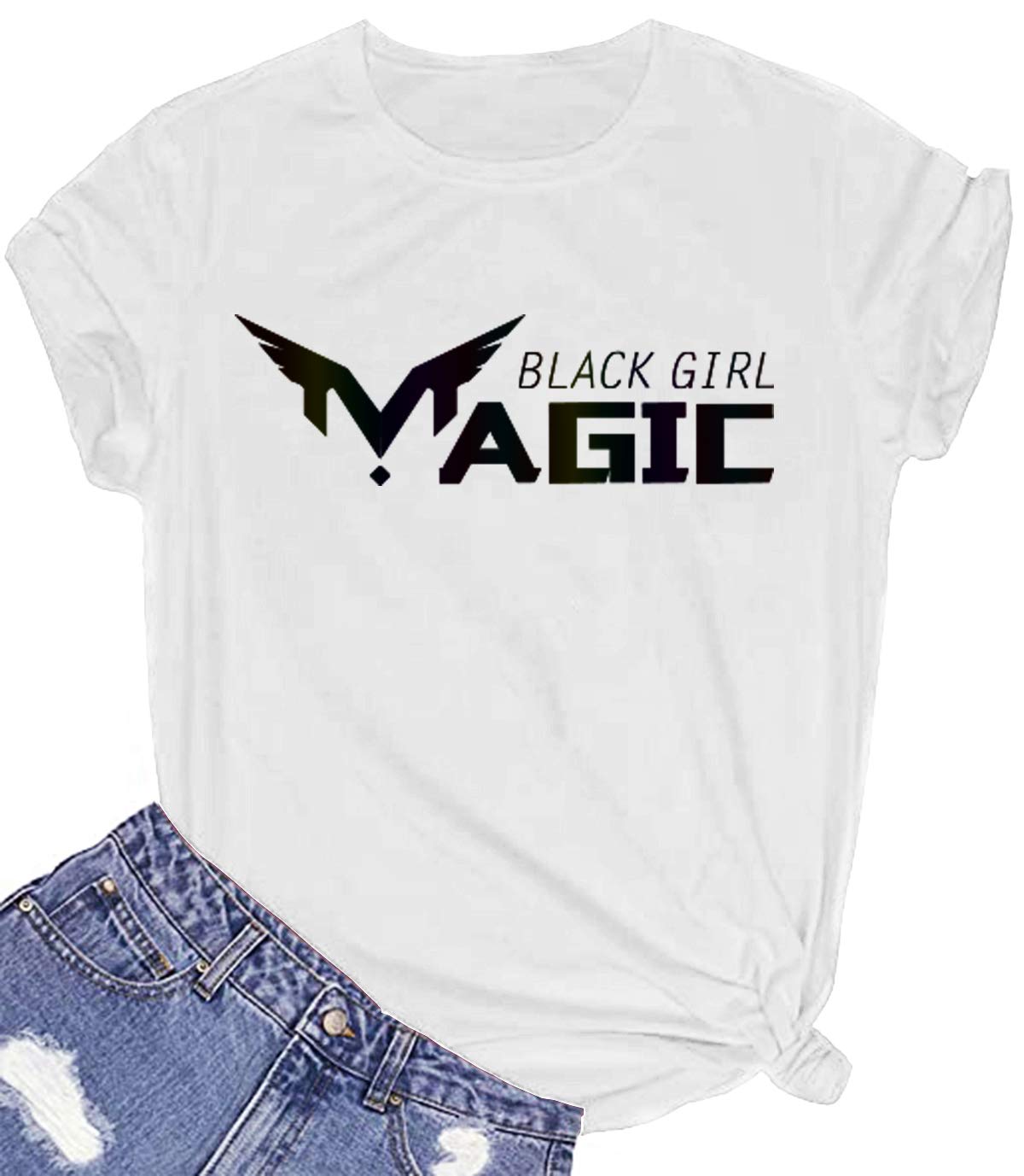 Black Girl Magic T-Shirts for Women - Cute Juniors Tops - Casual & Streetwear Style for Everyday Wear, Parties, and Social Events