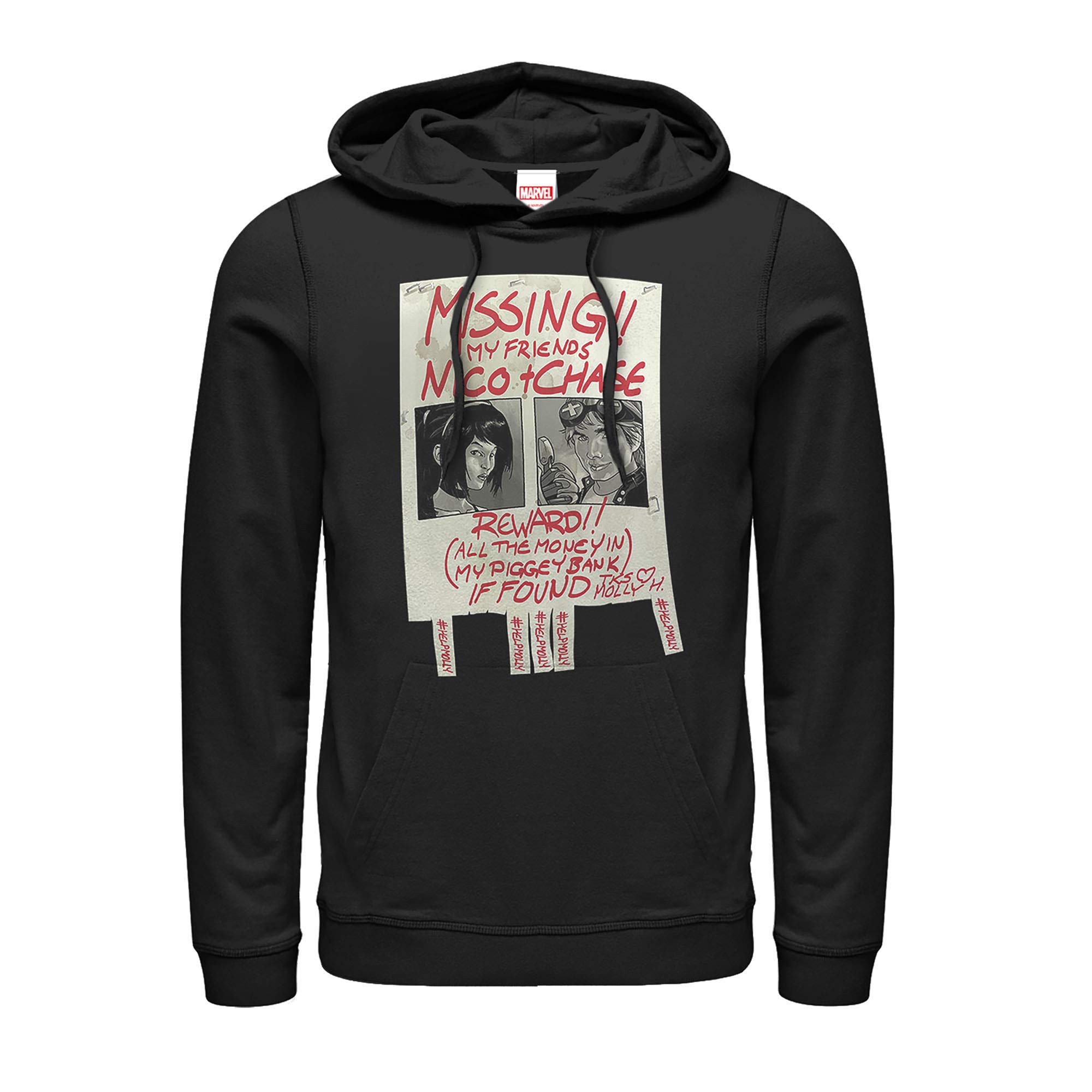 Marvel Men's Runaways Missing Poster Pullover Hoodie - Soft Cotton Graphic Sweatshirt for Superhero Fans | Perfect for Cosplay, Comic Con & Casual Wear