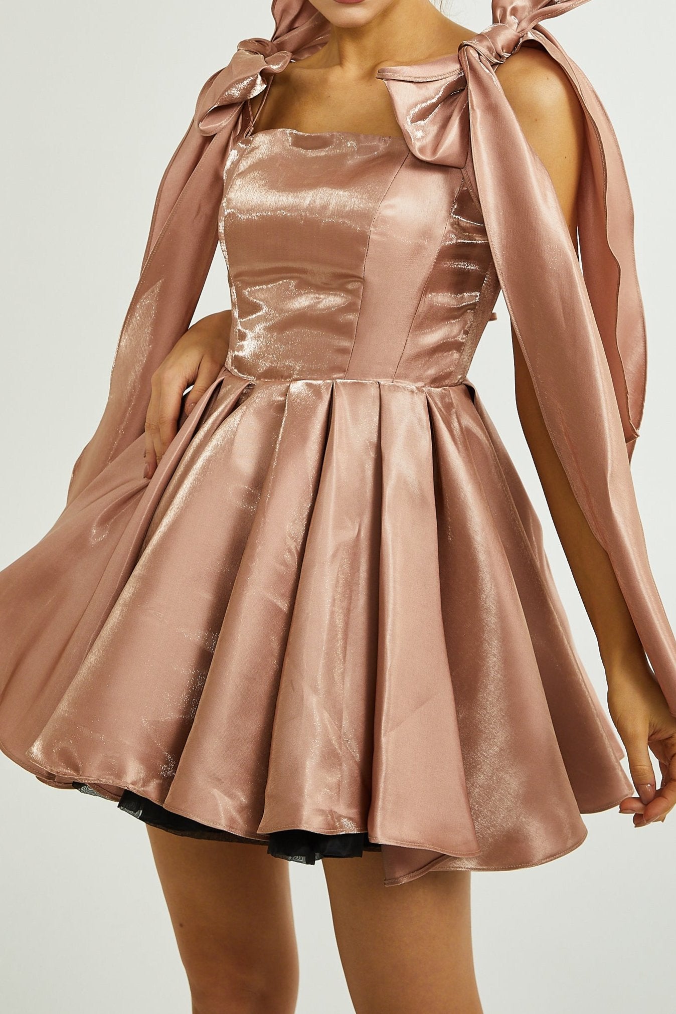 Catiana Bow Detail Flared Dress - Elegant Women's Party & Evening Gown for Weddings, Cocktails & Special Occasions