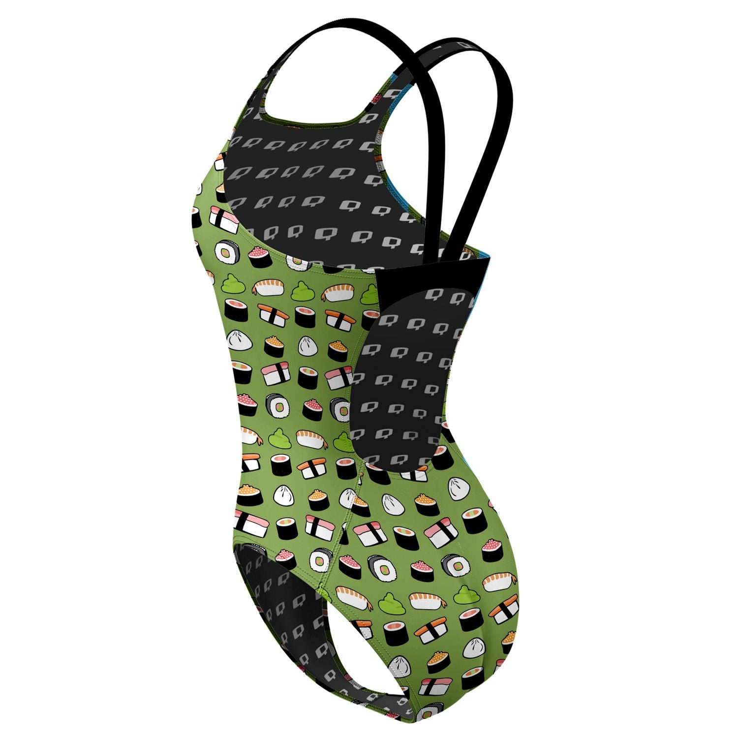 Classic Strap Swimsuit for Women - Elegant One Piece Bathing Suit for Beach, Pool & Vacation | Sushi-Inspired Design