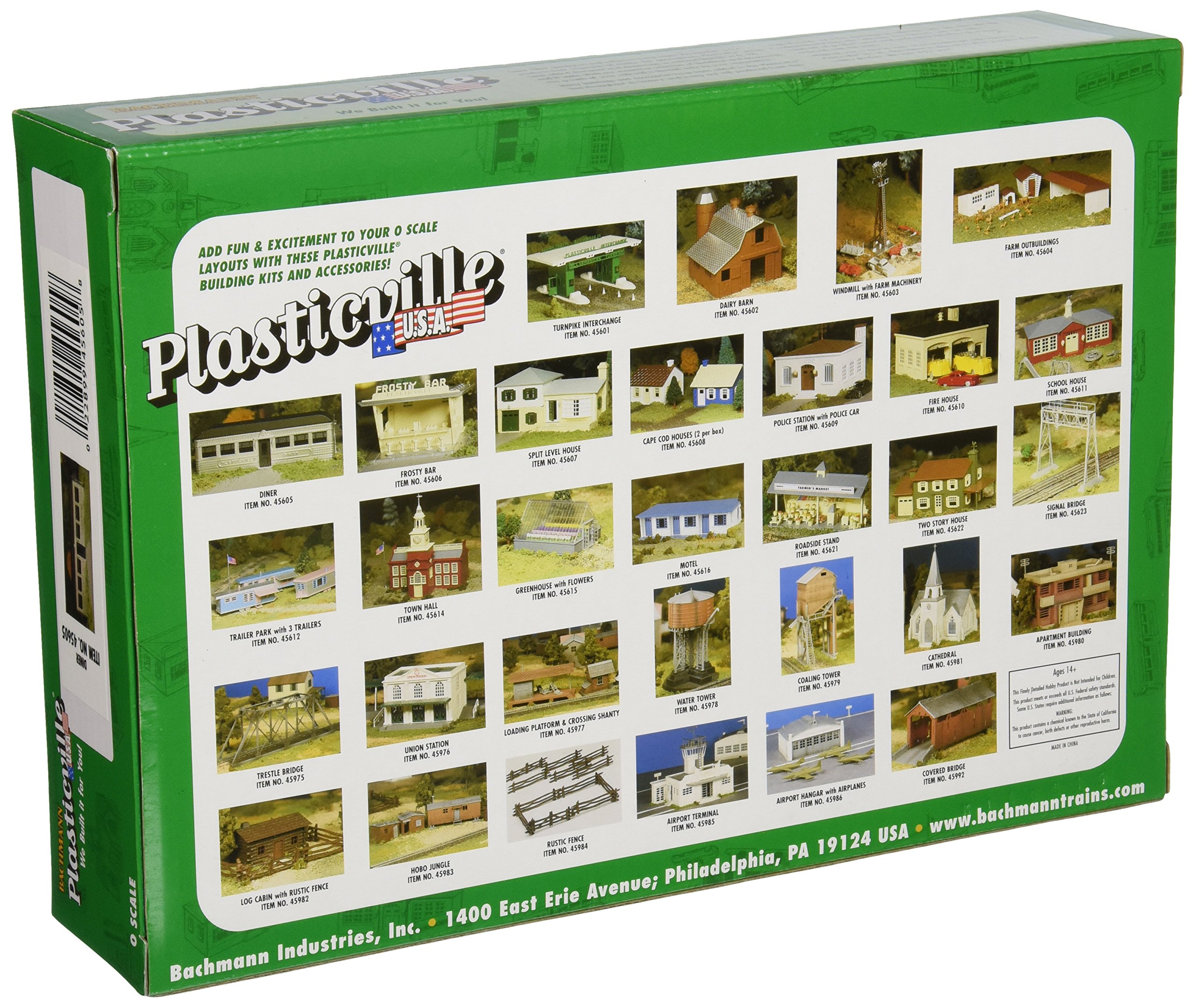 Bachmann Trains - PLASTICVILLE U.S.A. Classic Building Kits - O Scale Model Train Diner - Perfect for Model Railroad Layouts & Collectors