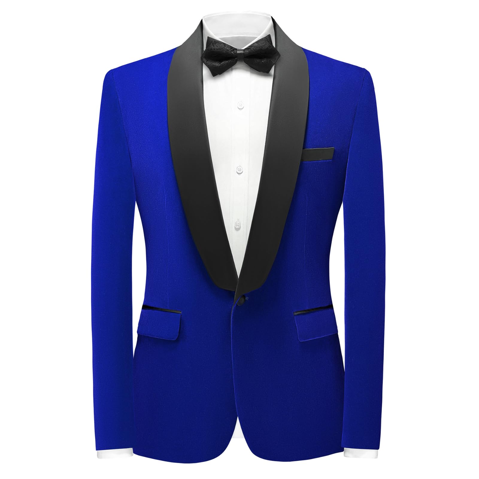 Men's 3-Piece Velvet Slim Fit Suit Set - Shawl Collar One-Button Tuxedo with Jacket, Vest & Pants for Wedding, Prom, Dinner & Formal Events