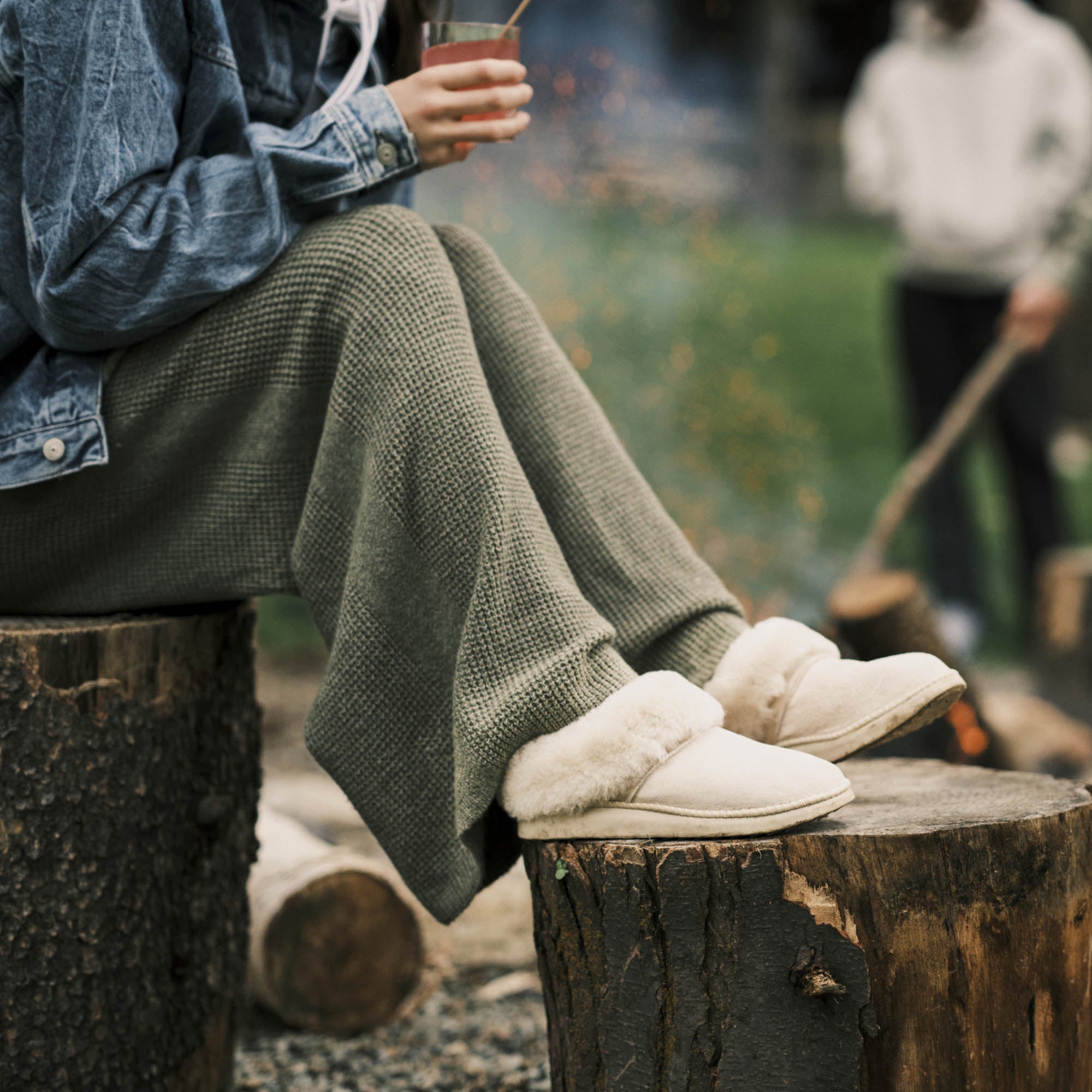 Women's Slip-On Puka Slippers - Comfortable Indoor/Outdoor House Shoes for Relaxing at Home or Lounging
