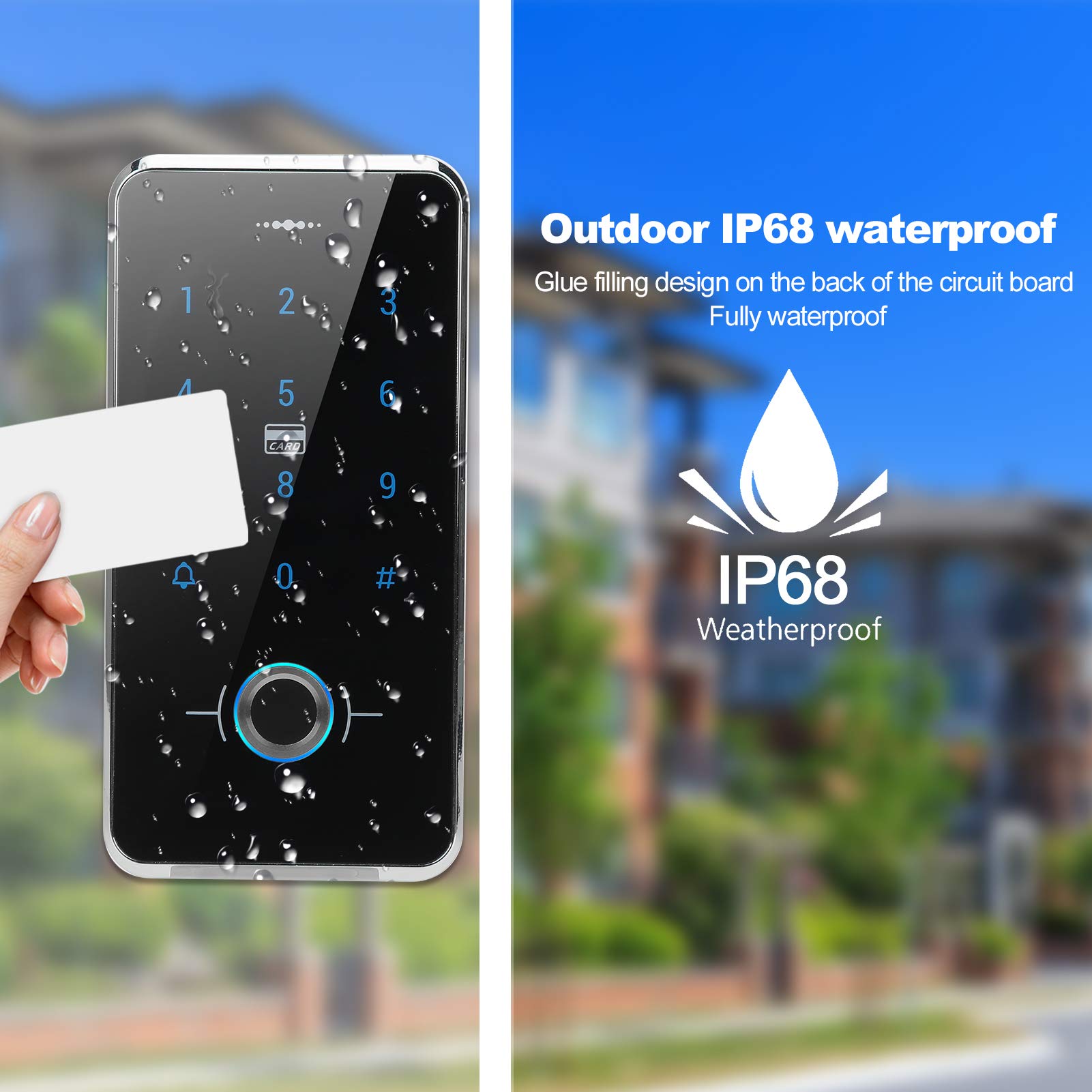 Waterproof Fingerprint Access Control Keypad - IP66 Rated Electronic Door Lock Opener with Remote Control for Home Security, Office Entry & Gated Communities (Ideal for Front Doors, Apartment Buildings & Commercial Gates)