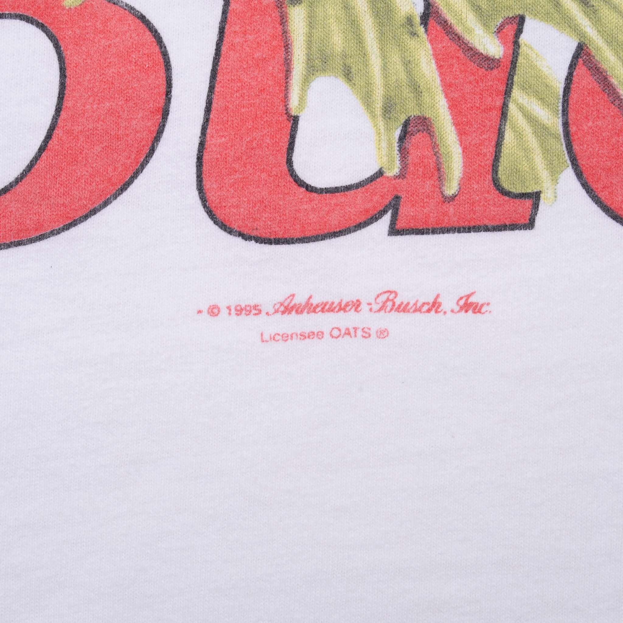 Vintage 1995 Budweiser Frog Graphic T-Shirt XL - Retro Beer Logo Tee Made in USA - Perfect for Casual Wear, Parties & Collectors