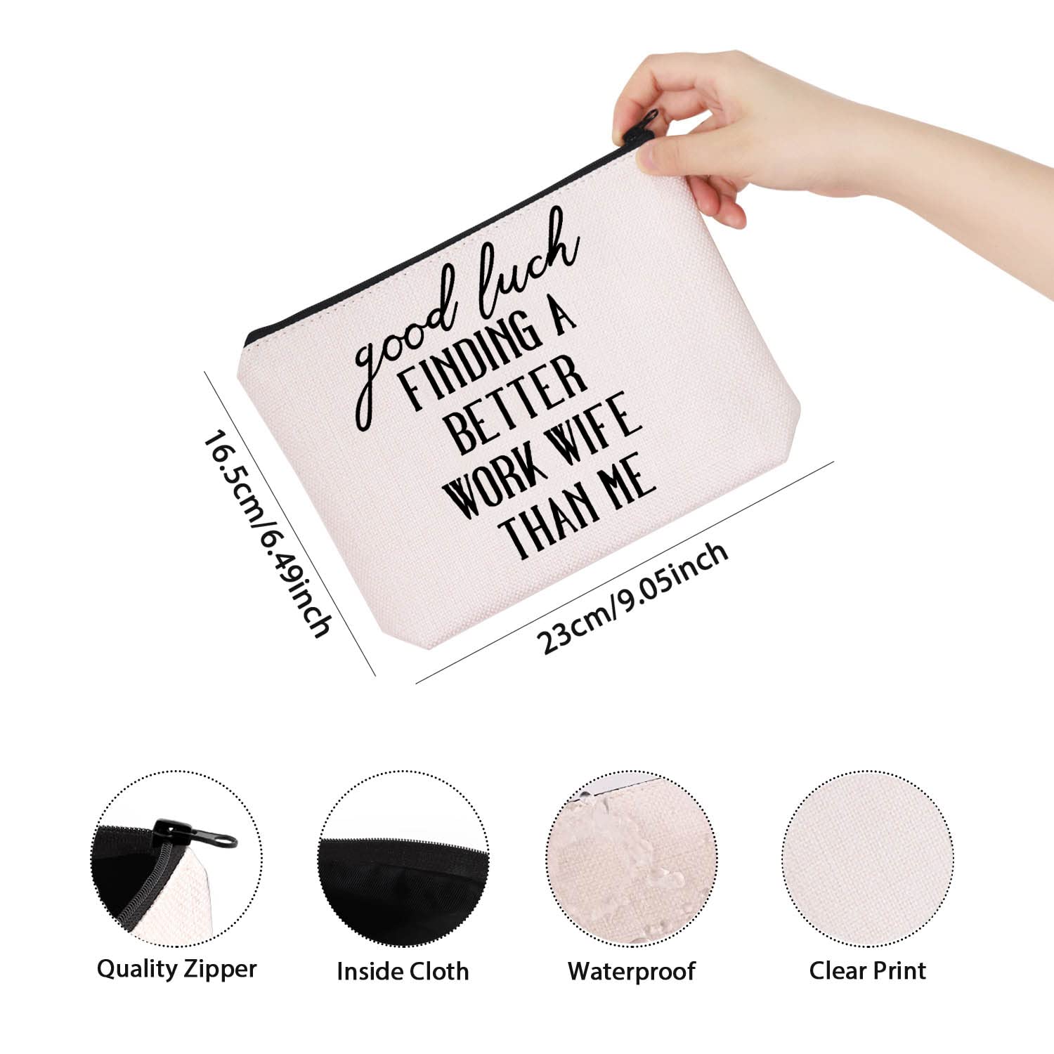 TSOTMO Work Wife Appreciation Gift - Elegant Marble Cosmetic Bag for Makeup, Toiletry & Travel | Perfect Gift for Women, Coworkers & Friends | Office, Bridal Shower & Birthday Present